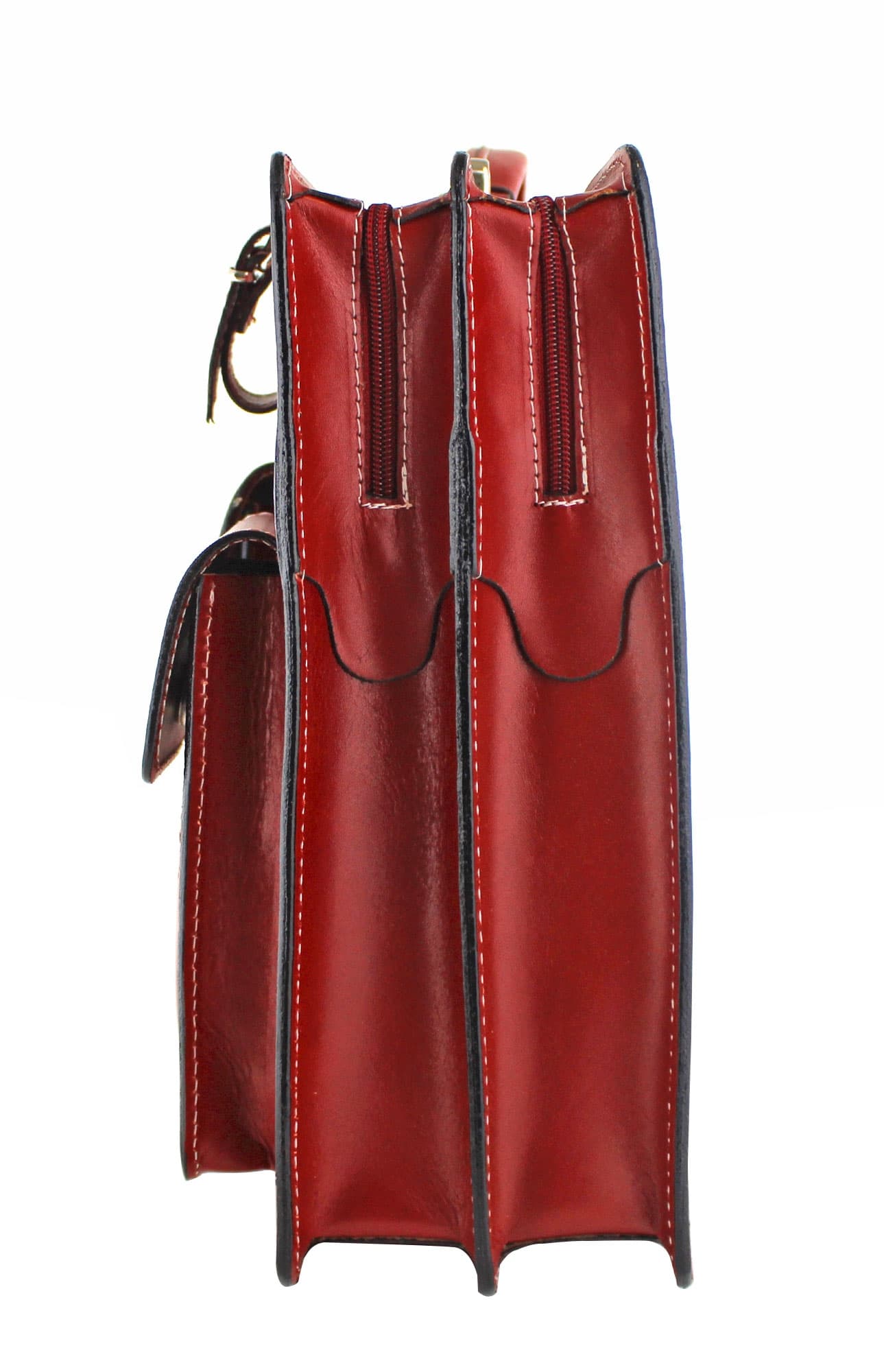 Cartella scuola/ufficio in vera pelle CHIAROSCURO mod. ALEX XXL, colore ROSSO, Made in Italy