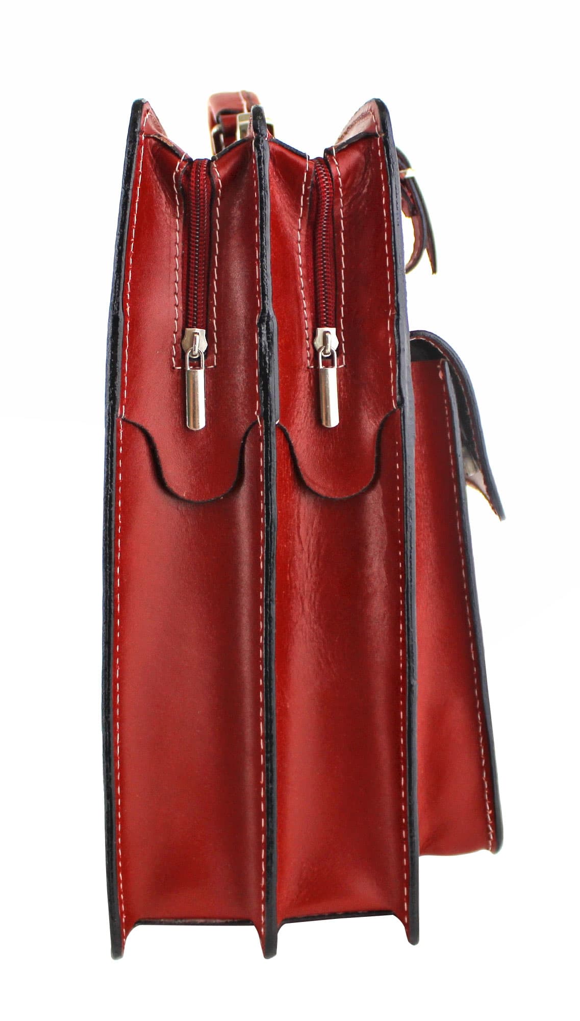 Cartella scuola/ufficio in vera pelle CHIAROSCURO mod. ALEX XXL, colore ROSSO, Made in Italy