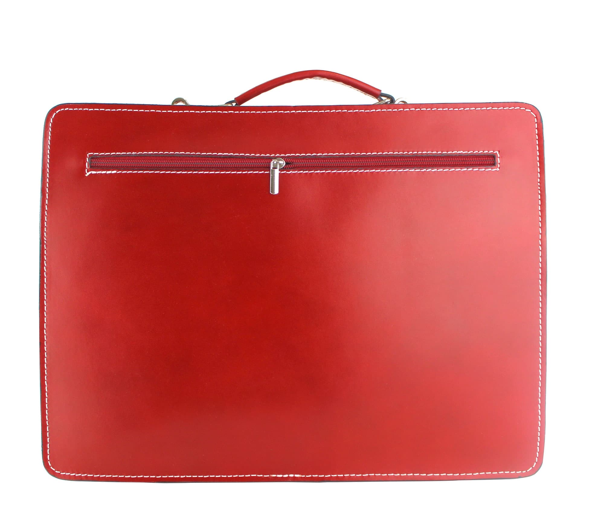 Cartella scuola/ufficio in vera pelle CHIAROSCURO mod. ALEX XXL, colore ROSSO, Made in Italy