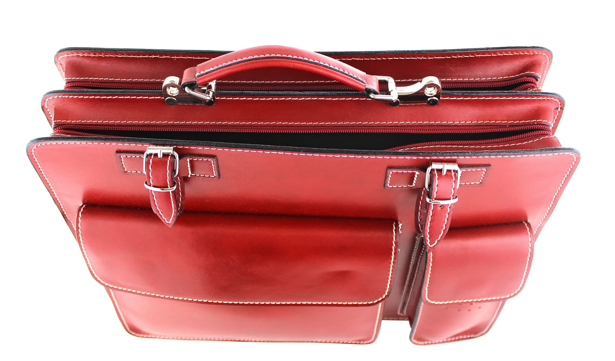 Cartella scuola/ufficio in vera pelle CHIAROSCURO mod. ALEX XXL, colore ROSSO, Made in Italy