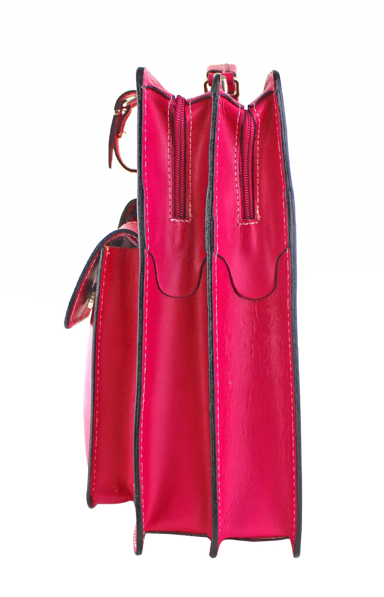 Cartella scuola/ufficio in vera pelle CHIAROSCURO mod. ALEX XXL, colore FUCSIA, Made in Italy