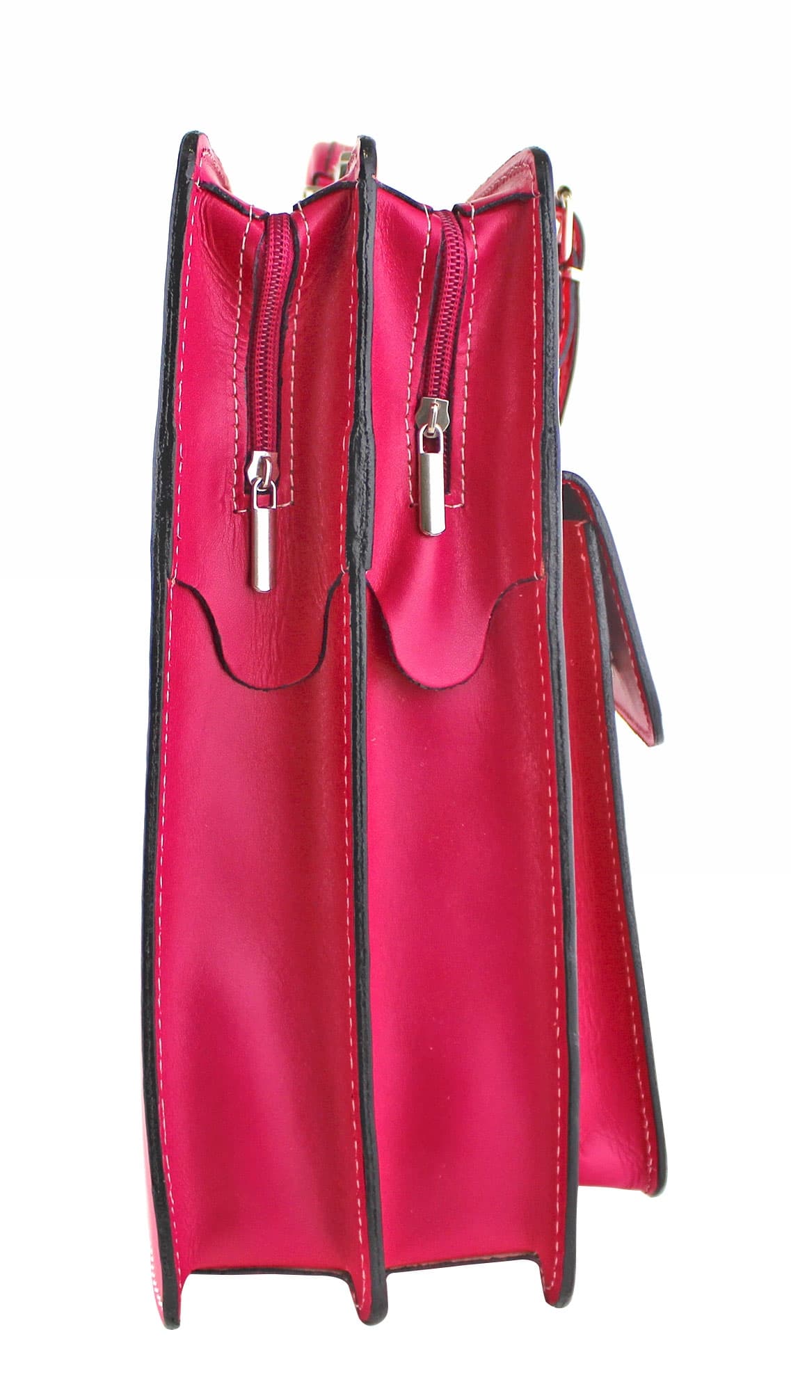 Cartella scuola/ufficio in vera pelle CHIAROSCURO mod. ALEX XXL, colore FUCSIA, Made in Italy