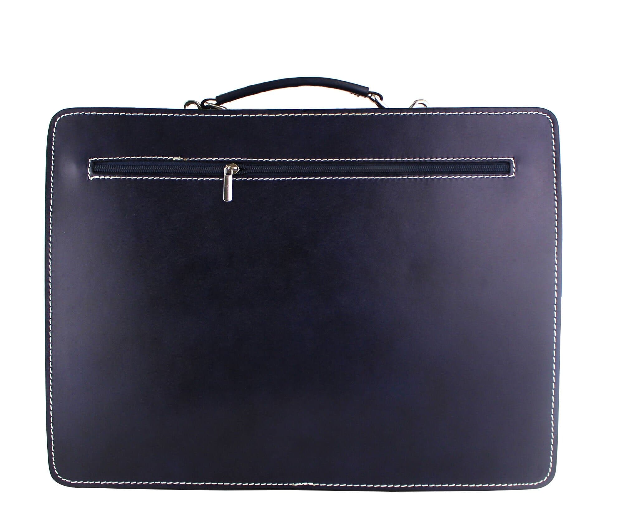 Cartella scuola/ufficio in vera pelle CHIAROSCURO mod. ALEX XXL, colore BLU, Made in Italy