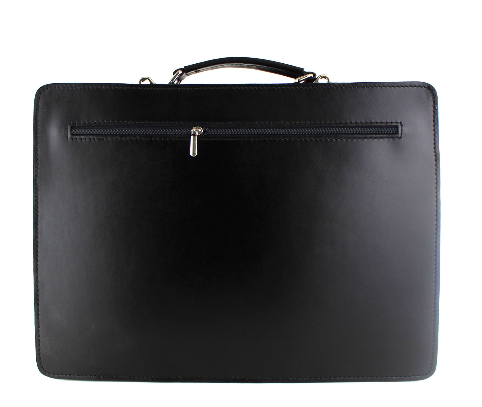 Cartella scuola/ufficio in vera pelle CHIAROSCURO mod. ALEX XXL, colore NERO, Made in Italy
