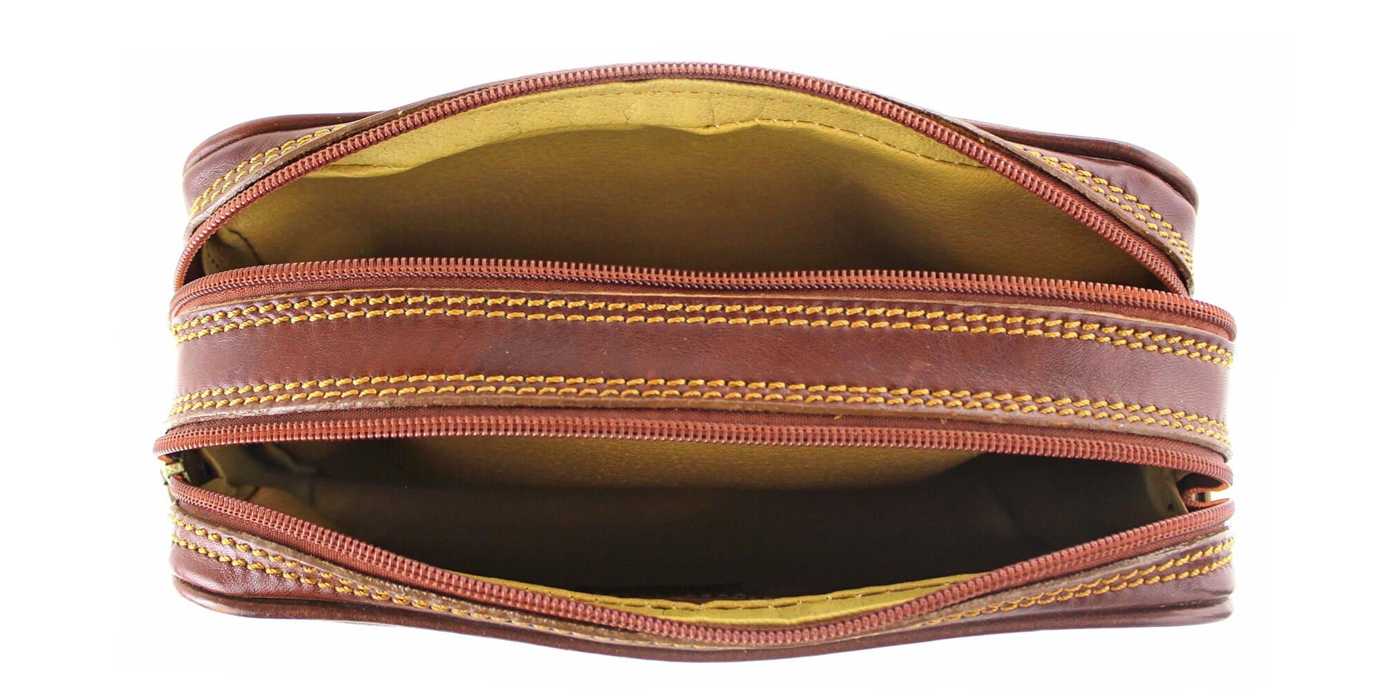 Borsa beauty uomo / donna in vera pelle CHIAROSCURO mod. TONY colore MARRONE Made in Italy