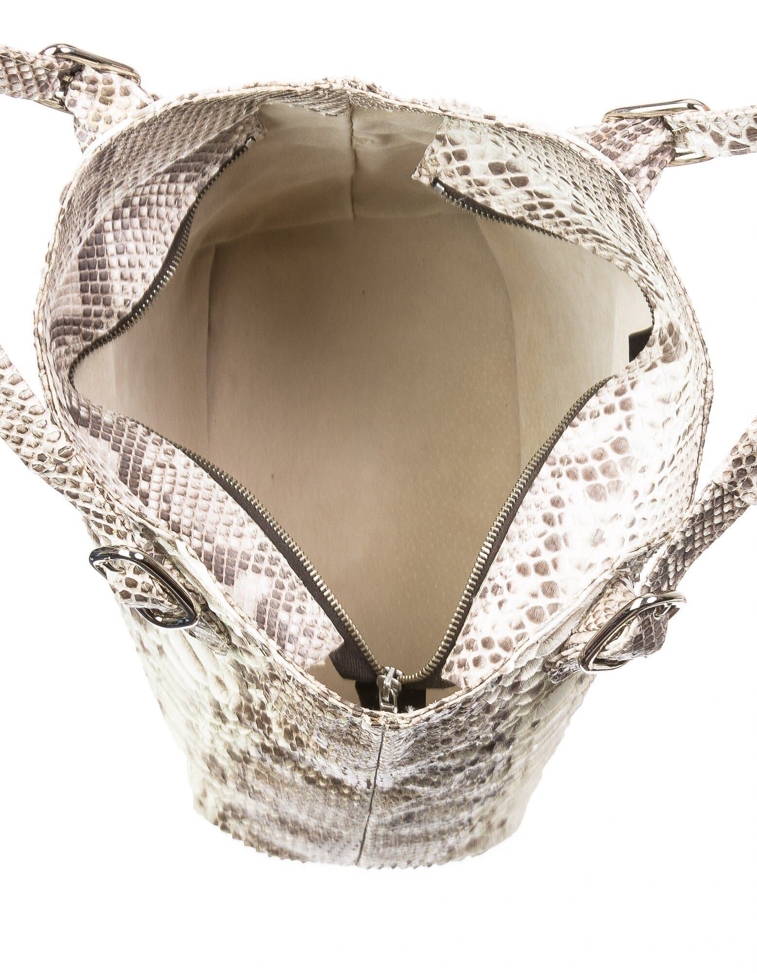 Borsa donna in pelle SANTINI mod. KATY, colore BEIGE, Made in Italy.
