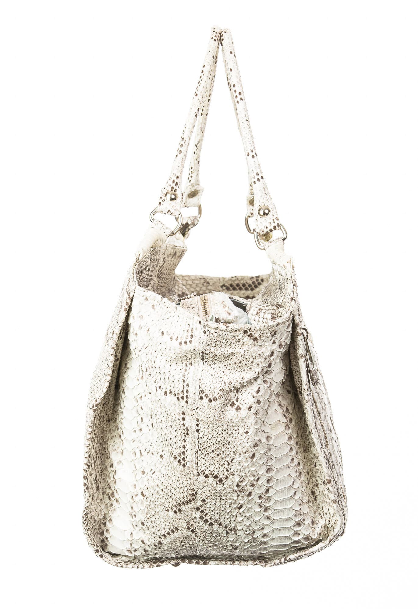 Borsa donna in pelle SANTINI mod. SIDNEY, colore BEIGE, Made in Italy.