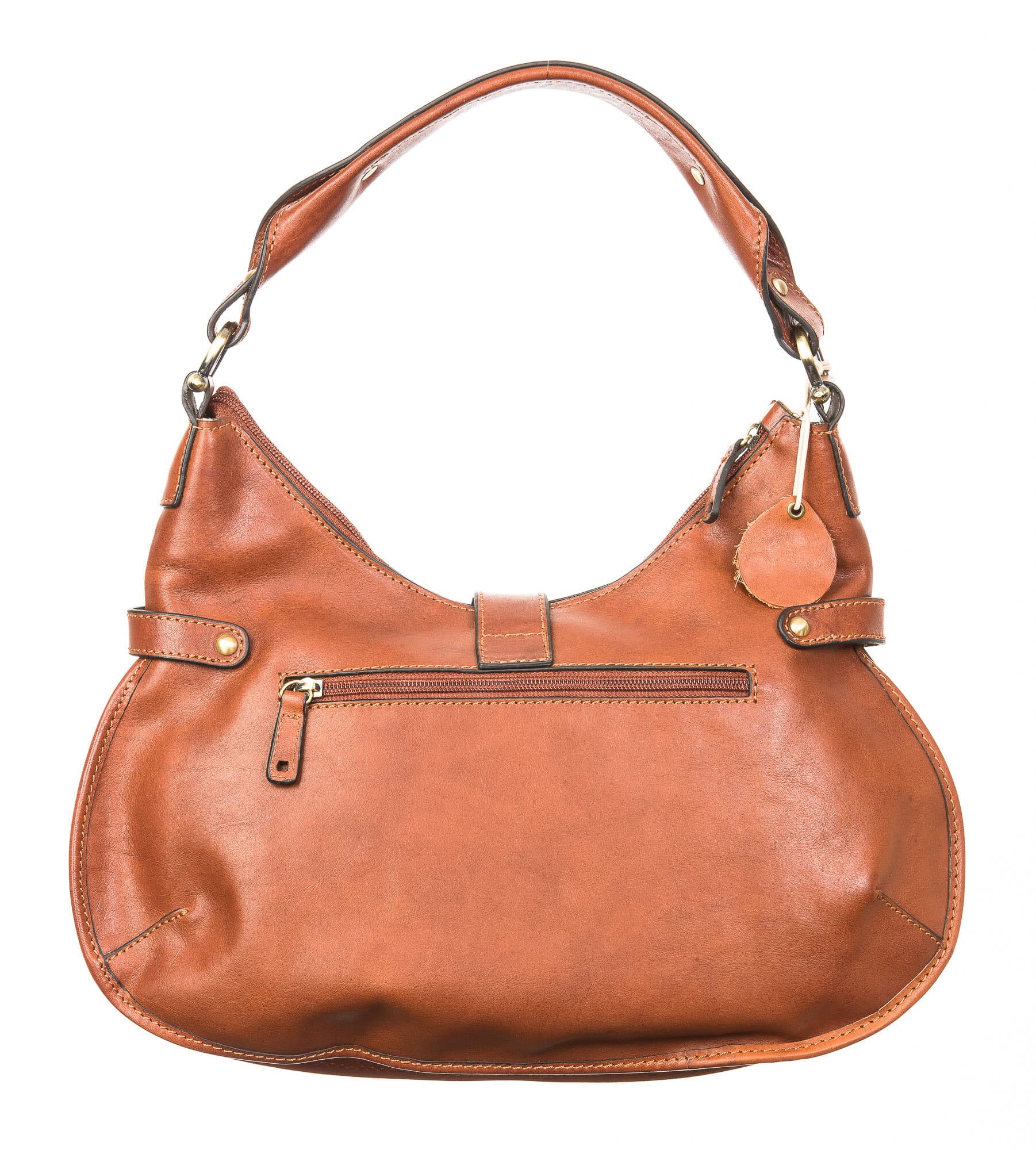Borsa donna in vera pelle SANTINI mod. KORA, colore MIELE, Made in Italy.