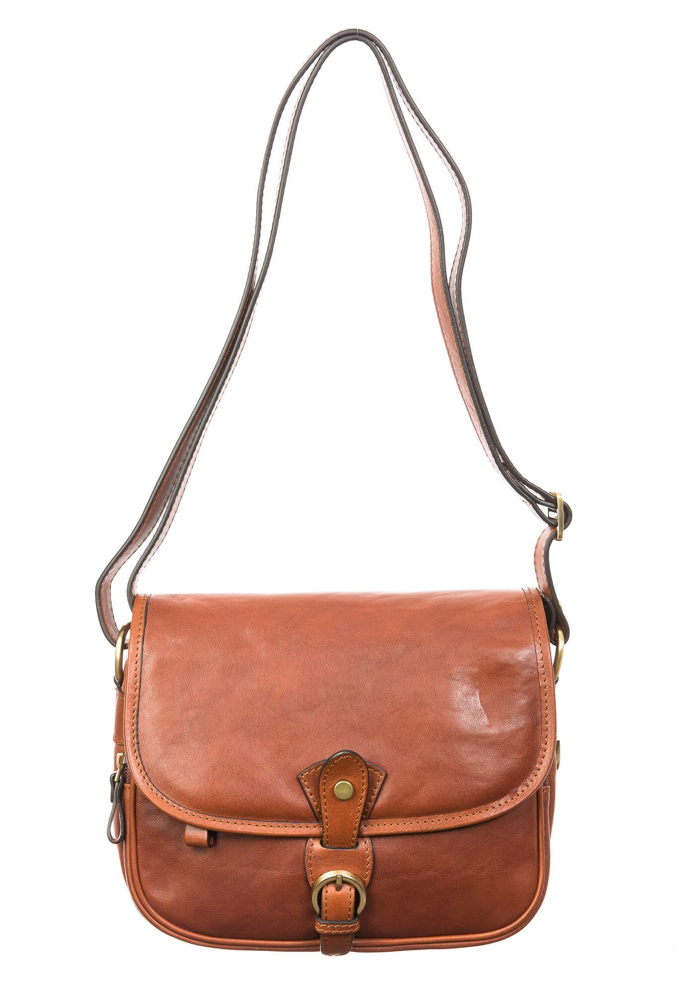 Borsa donna in vera pelle SANTINI mod. LANA, colore MIELE, Made in Italy.
