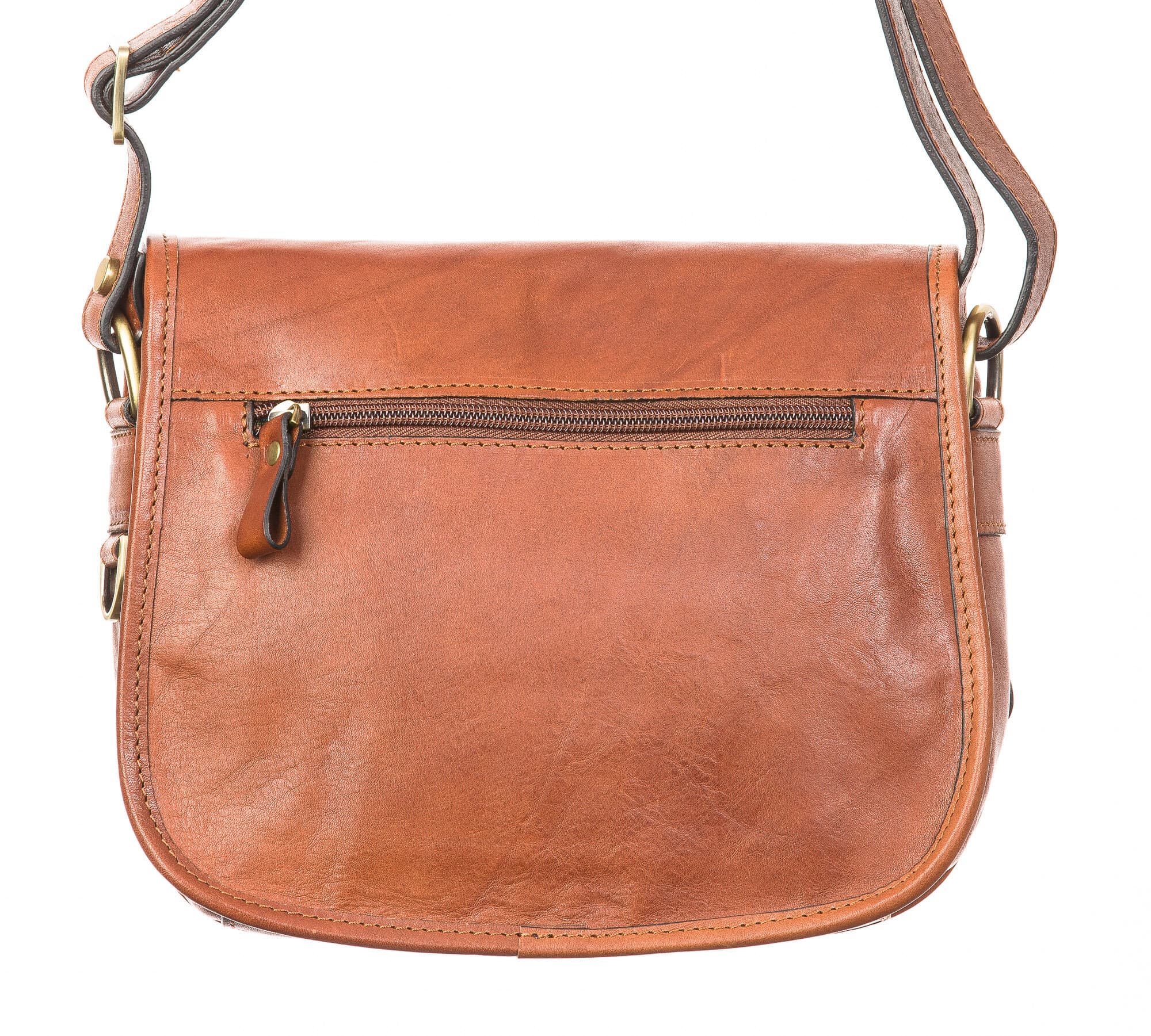 Borsa donna in vera pelle SANTINI mod. LANA, colore MIELE, Made in Italy.