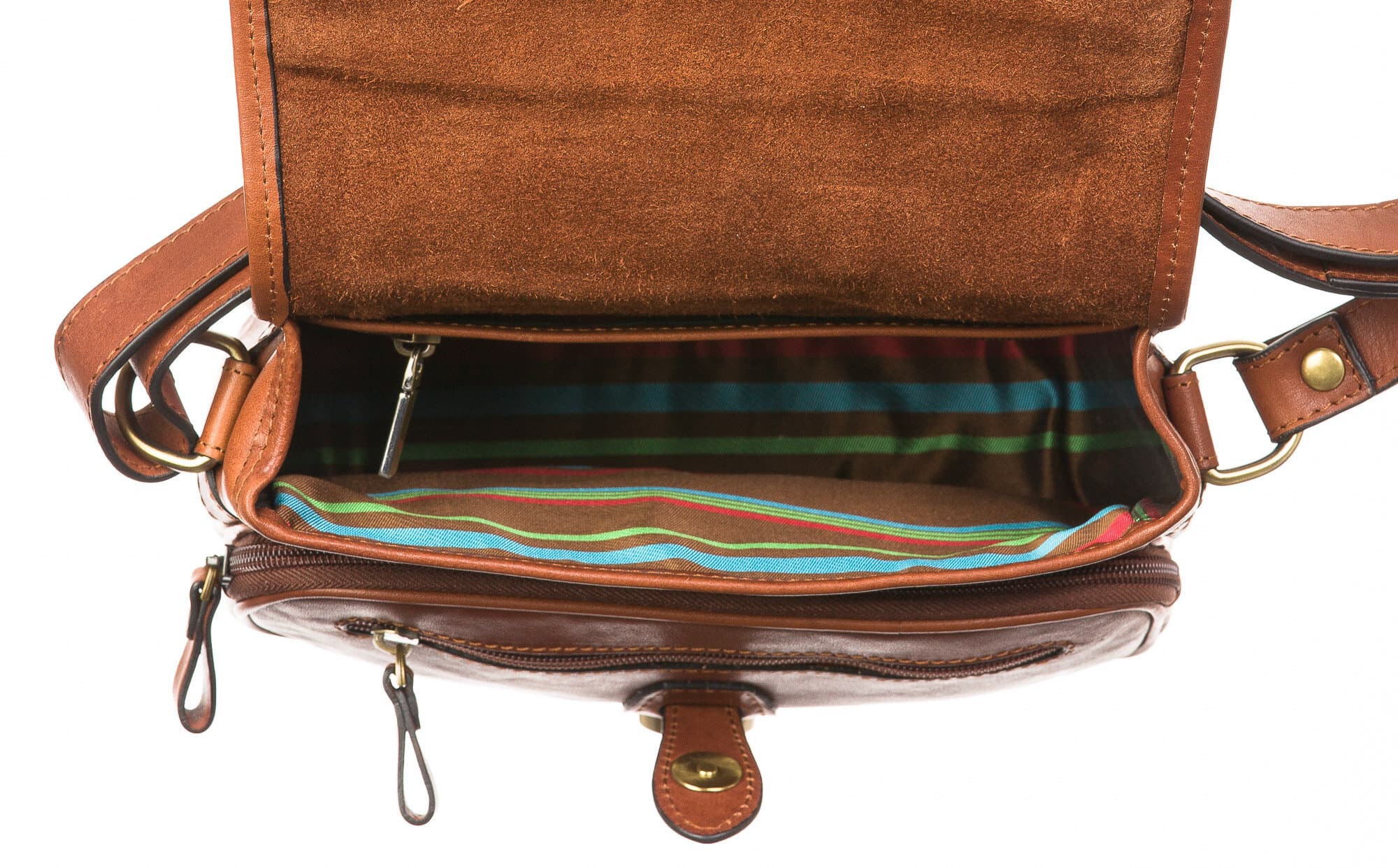 Borsa donna in vera pelle SANTINI mod. LANA, colore MIELE, Made in Italy.