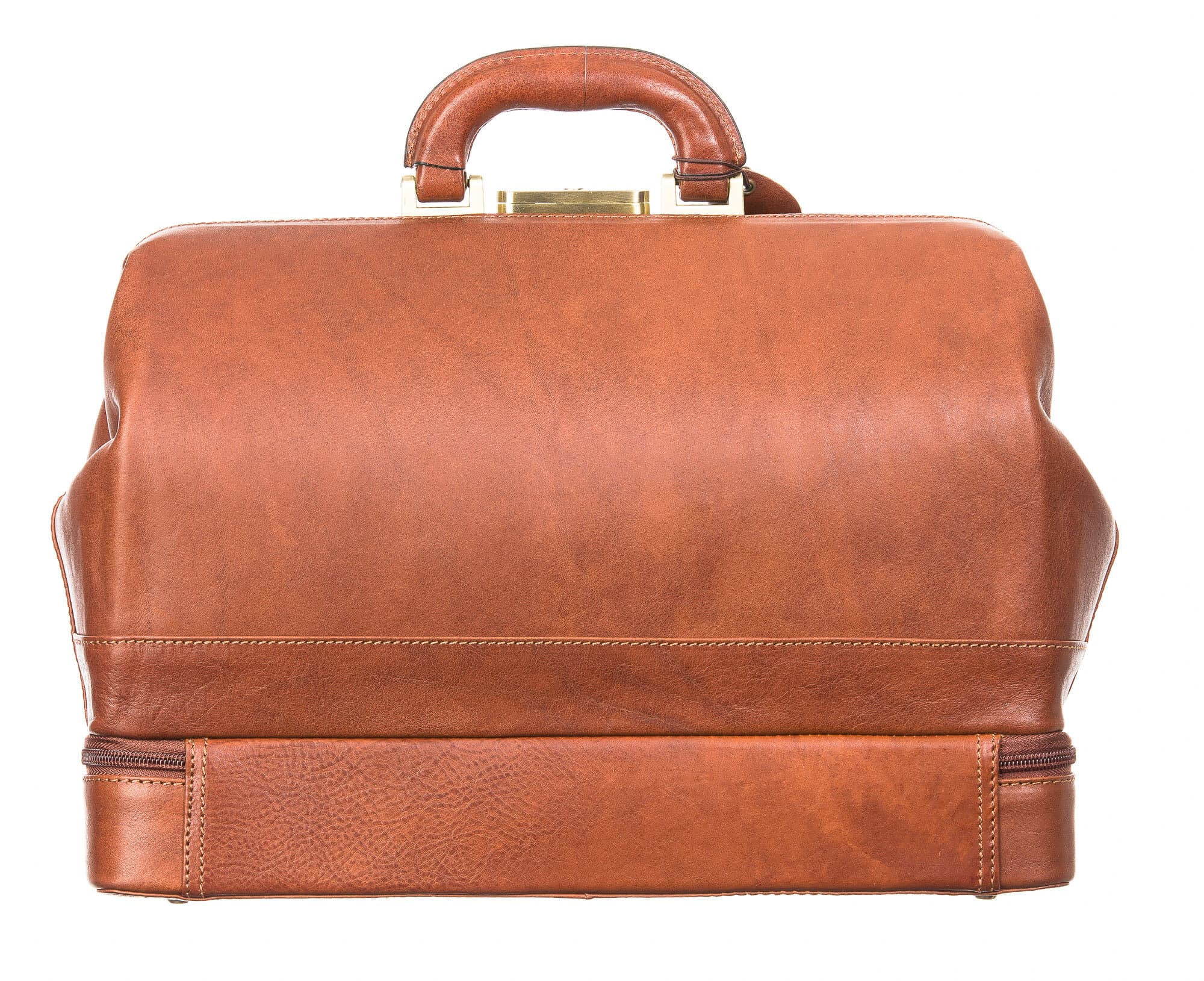 Borsa donna / uomo in vera pelle SANTINI mod. BREDI, colore MIELE, Made in Italy.