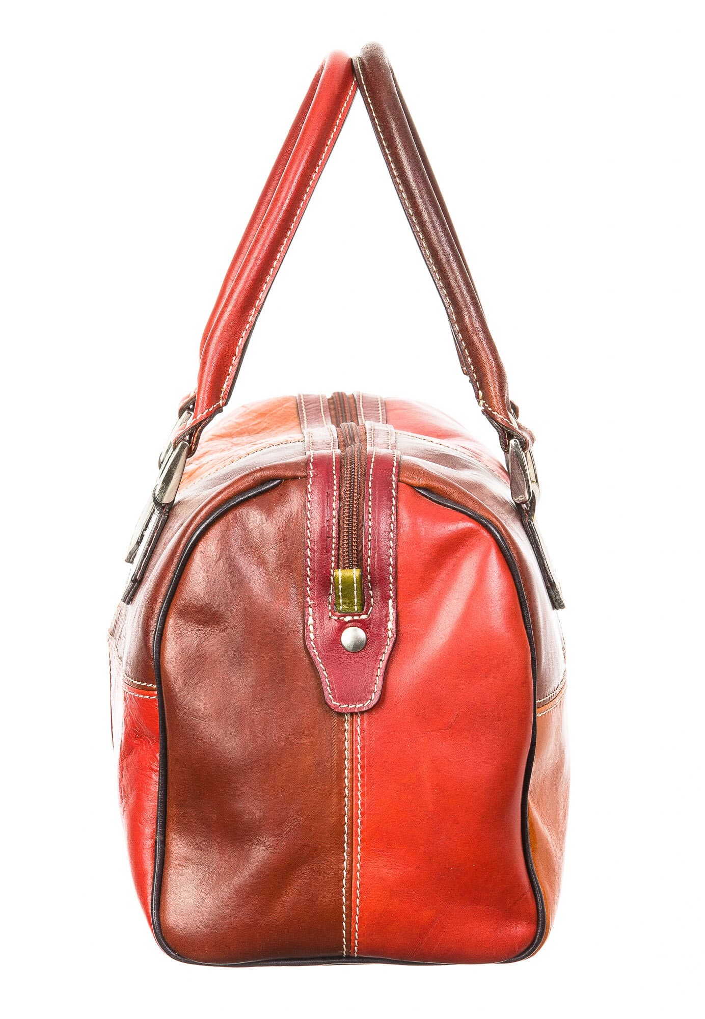 Borsa donna in vera pelle SANTINI mod. ANETA, MULTICOLORE, Made in Italy.