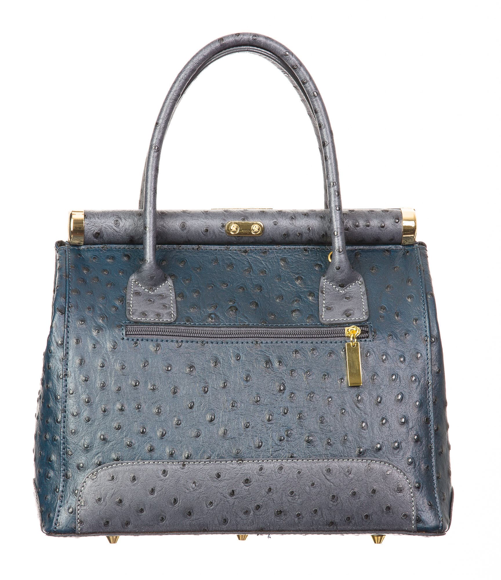 Borsa donna in vera pelle CHIARO SCURO mod. LEONA, colore BLU, Made in Italy.