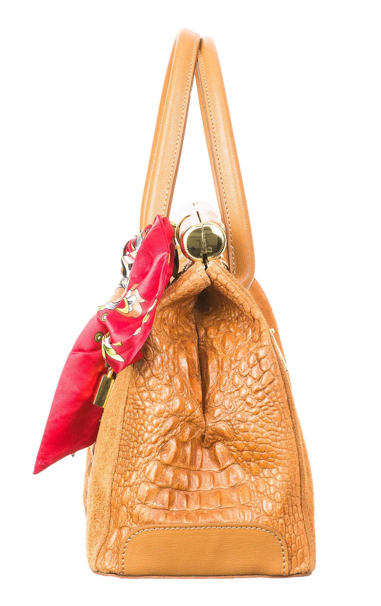 Borsa donna in vera pelle CHIARO SCURO mod. LEONA, colore MIELE, Made in Italy.