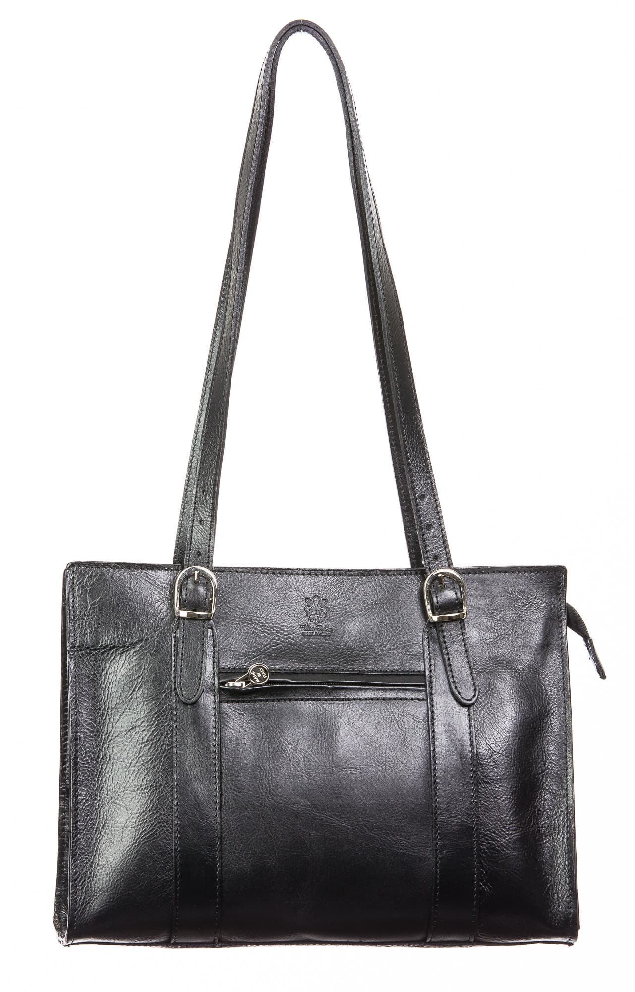 Borsa donna in vera pelle CHIAROSCURO mod. MARINA, colore NERO, Made in Italy.