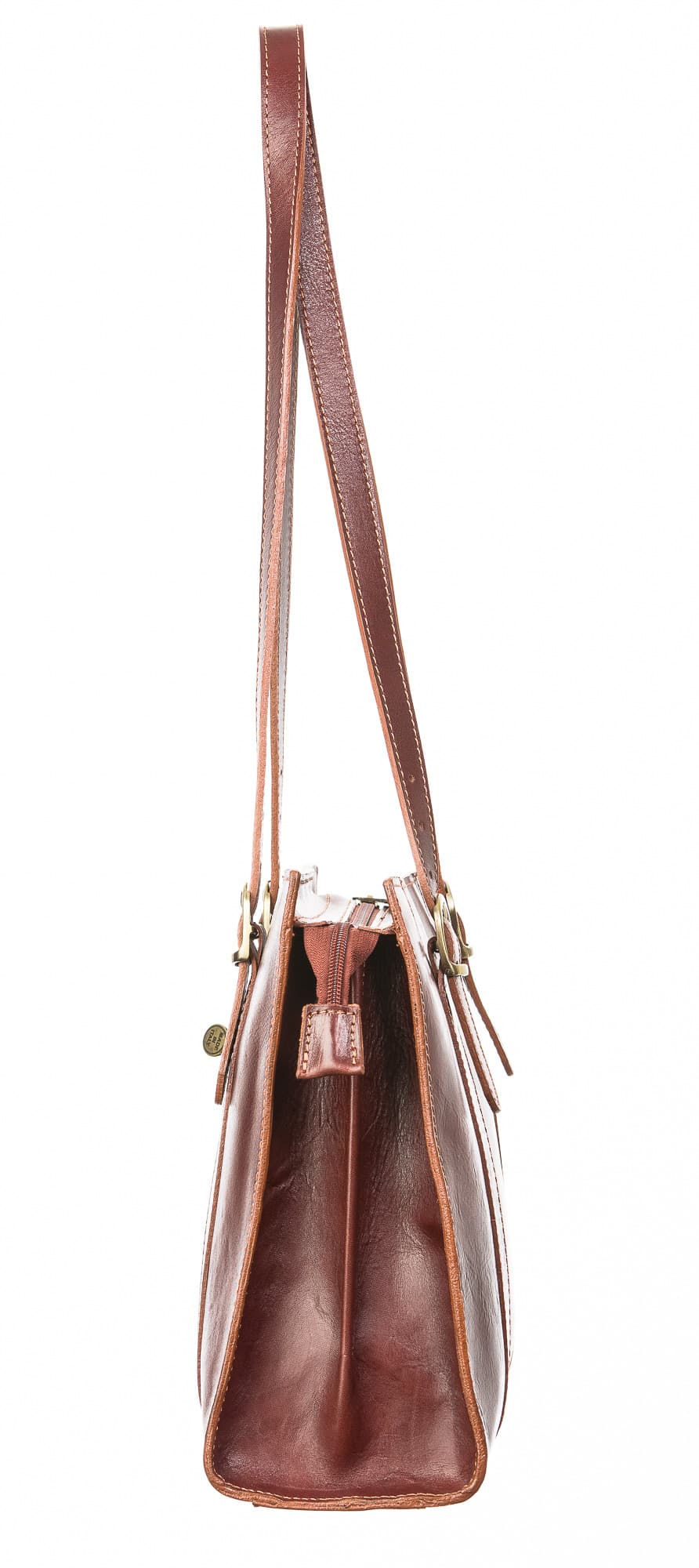 Borsa donna in vera pelle CHIAROSCURO mod. MARINA, colore MARRONE, Made in Italy