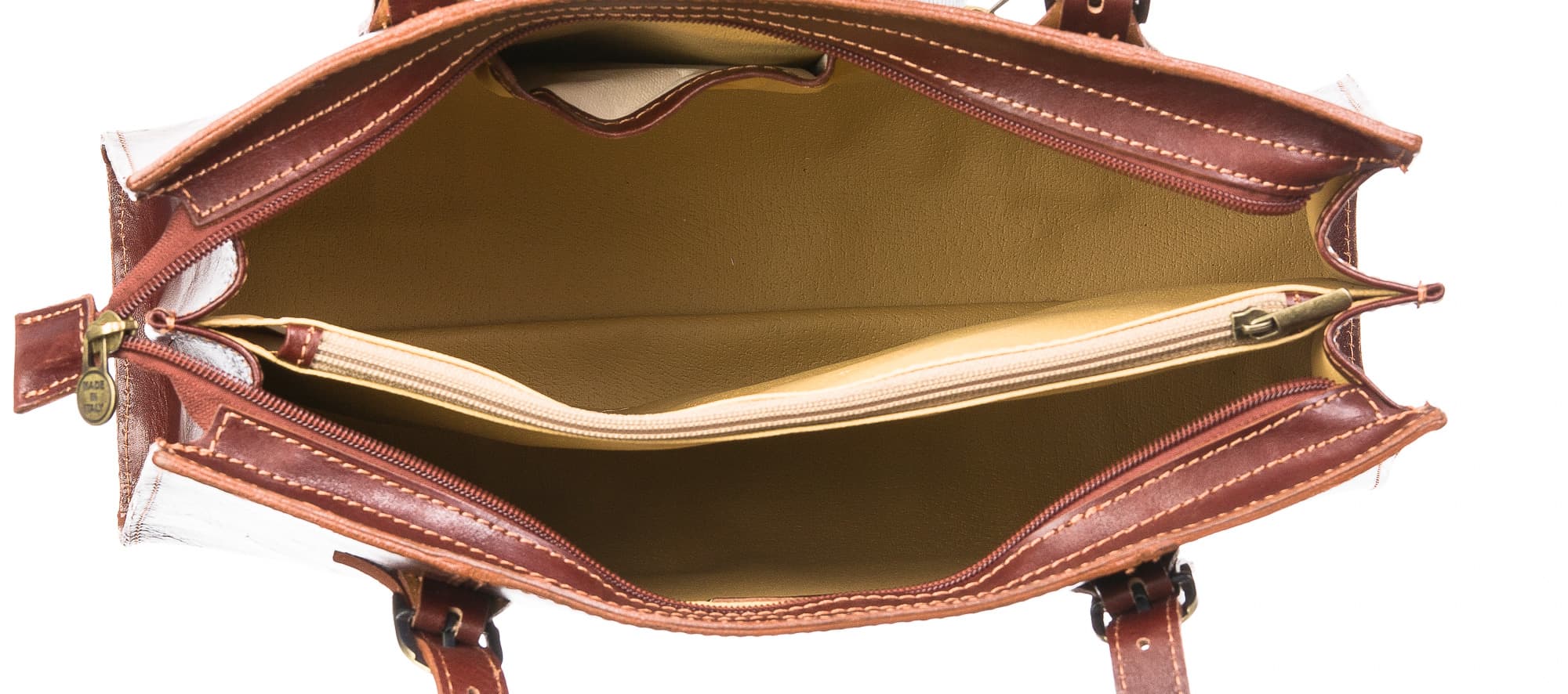 Borsa donna in vera pelle CHIAROSCURO mod. MARINA, colore MARRONE, Made in Italy