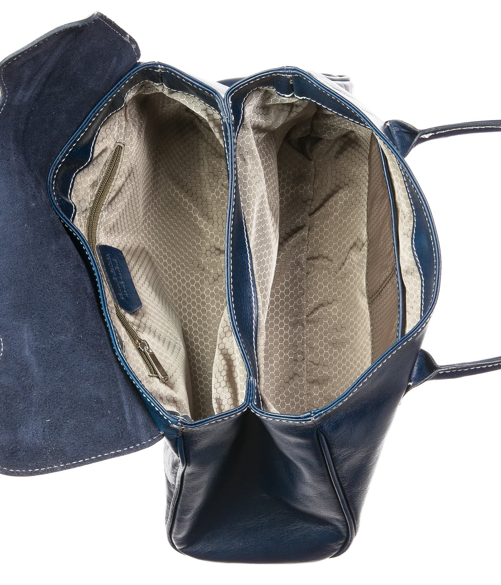 Borsa donna in vera pelle CHIAROSCURO mod. MARGHERITA, colore BLU, Made in Italy.