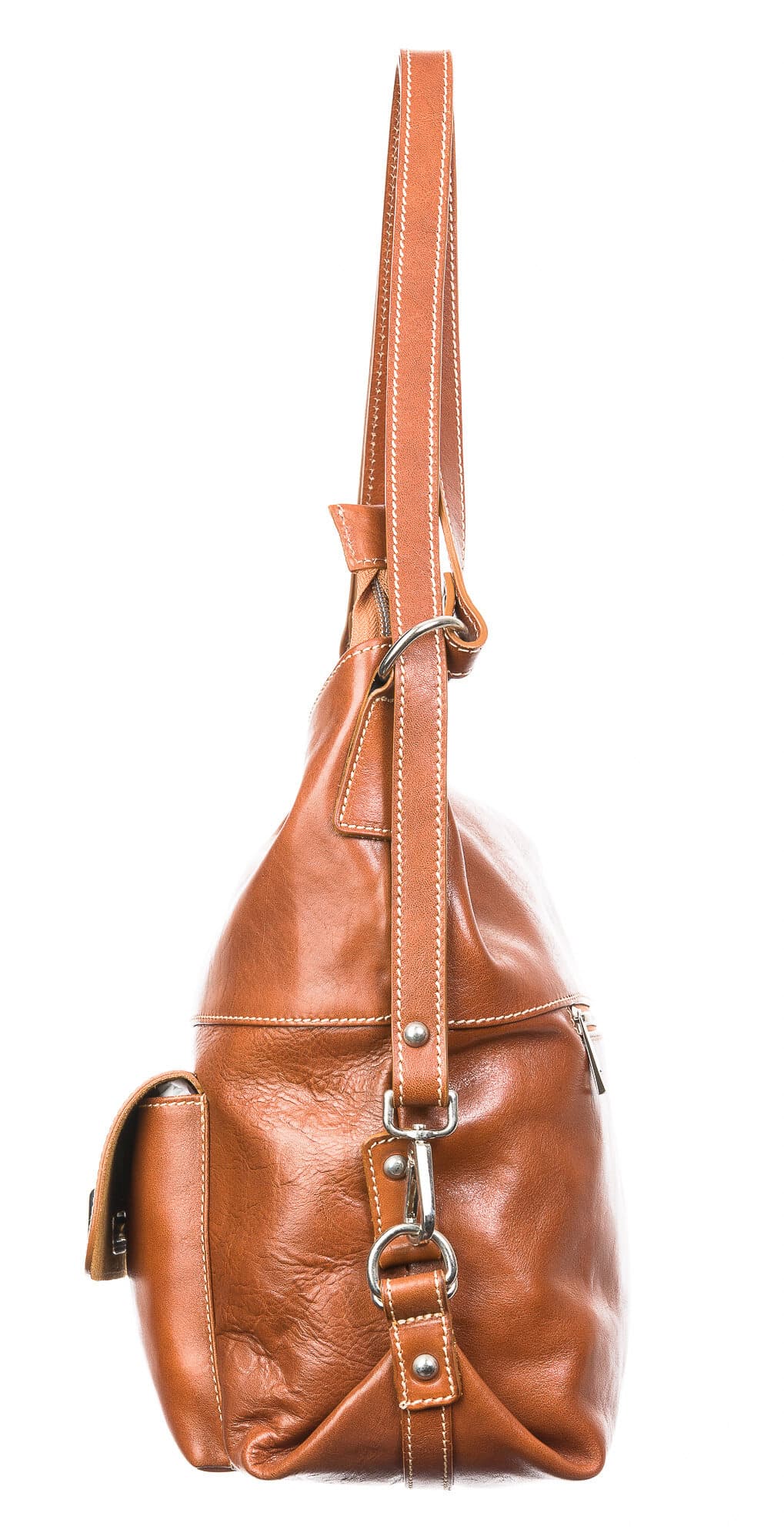 Borsa zaino donna in vera pelle CHIAROSCURO mod. MARTA, colore MIELE, Made in Italy.