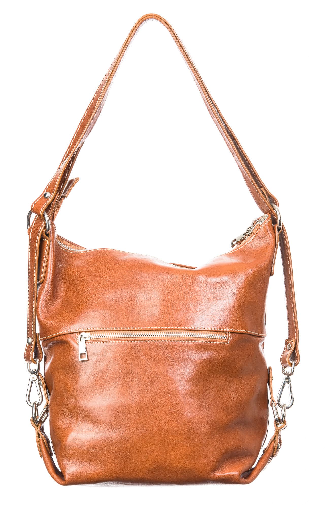 Borsa zaino donna in vera pelle CHIAROSCURO mod. MARTA, colore MIELE, Made in Italy.