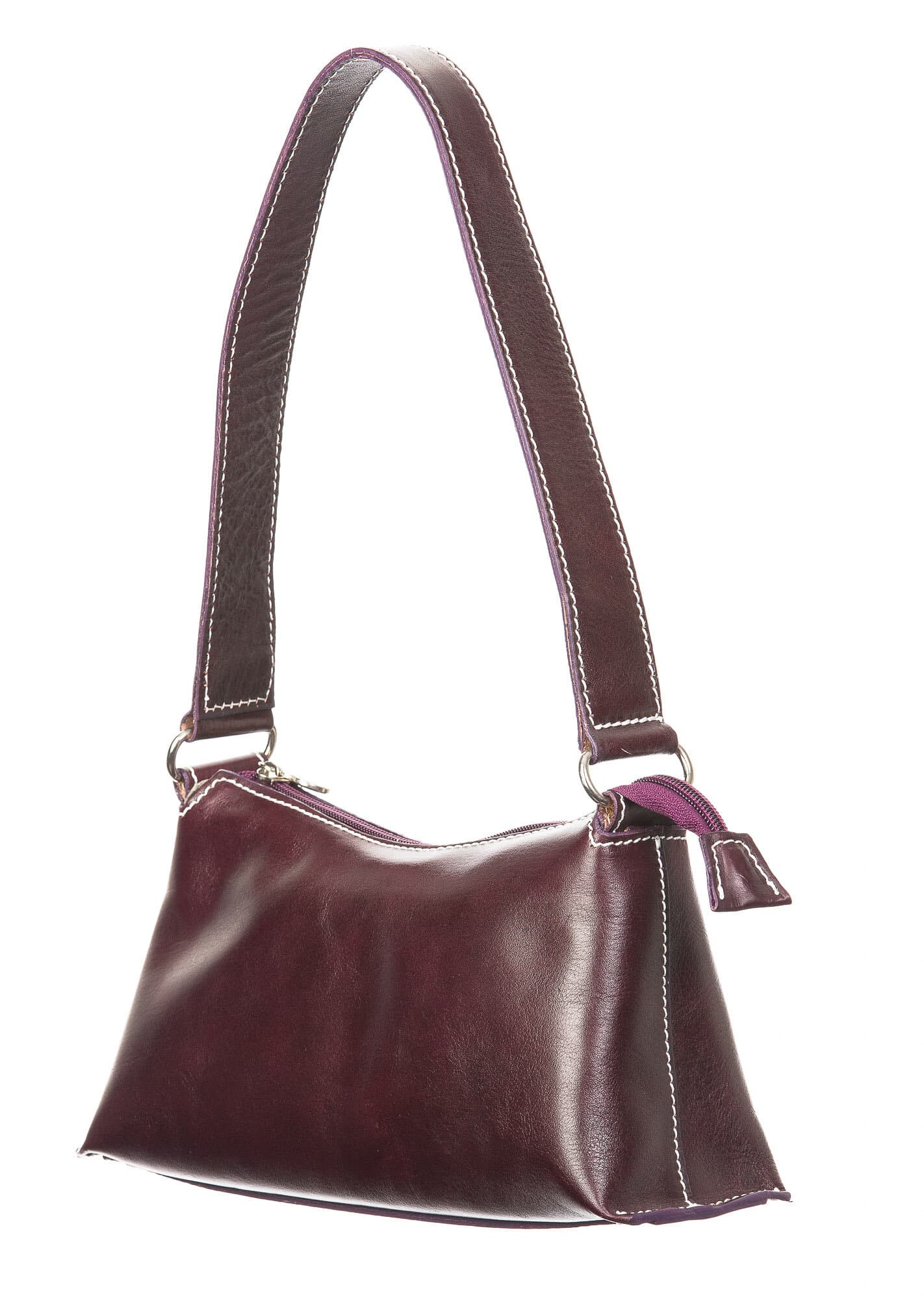 Borsa donna in vera pelle CHIAROSCURO mod. MARILYN, colore VIOLA, Made in Italy.