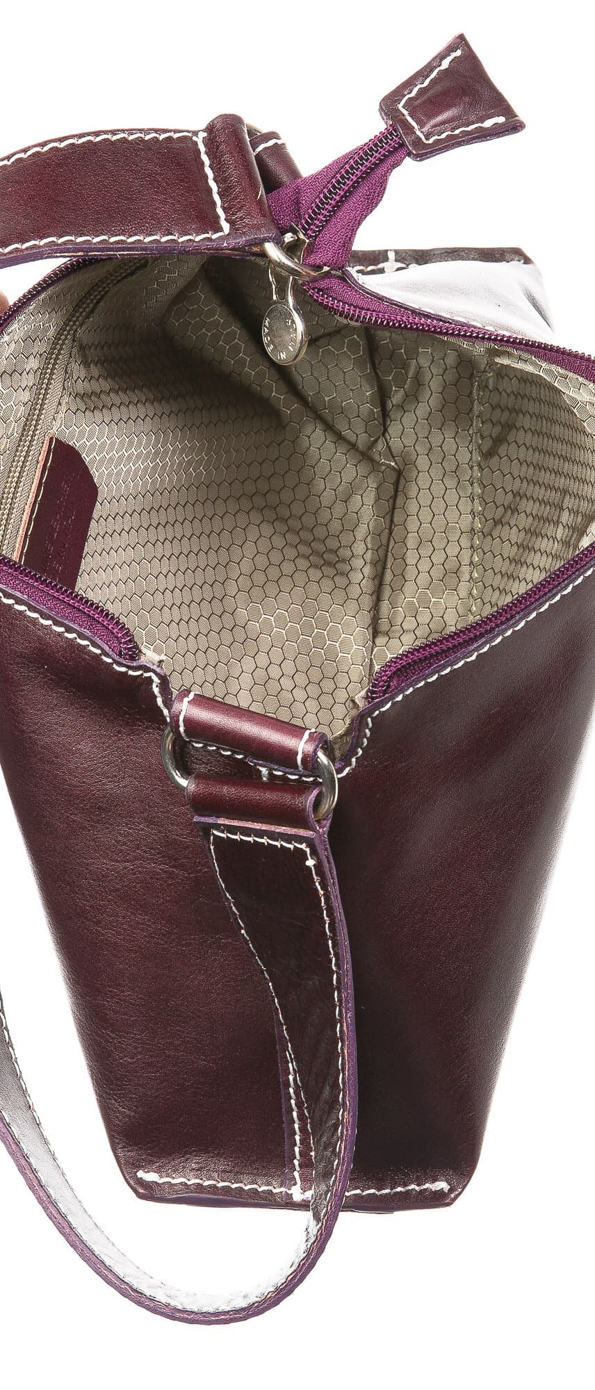 Borsa donna in vera pelle CHIAROSCURO mod. MARILYN, colore VIOLA, Made in Italy.