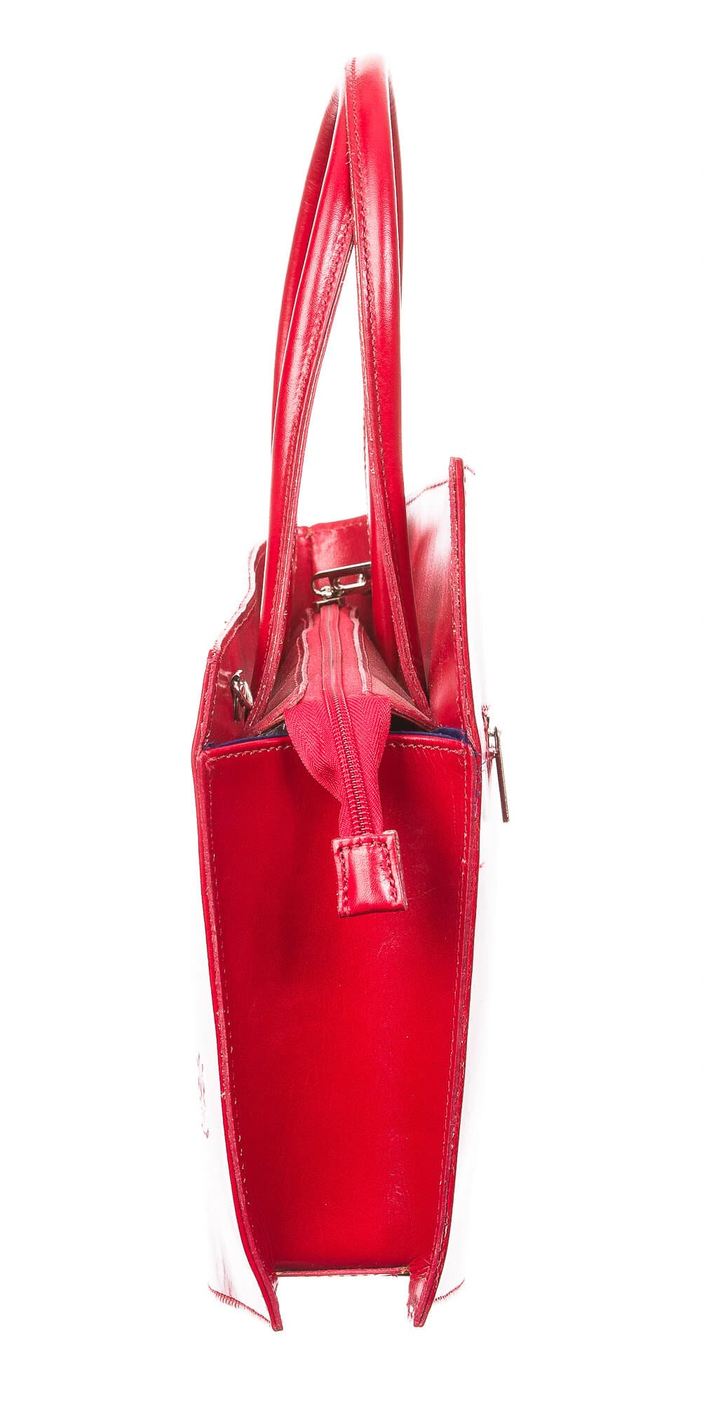 Borsa donna in vera pelle CHIAROSCURO mod. MEG, colore ROSSO, Made in Italy.