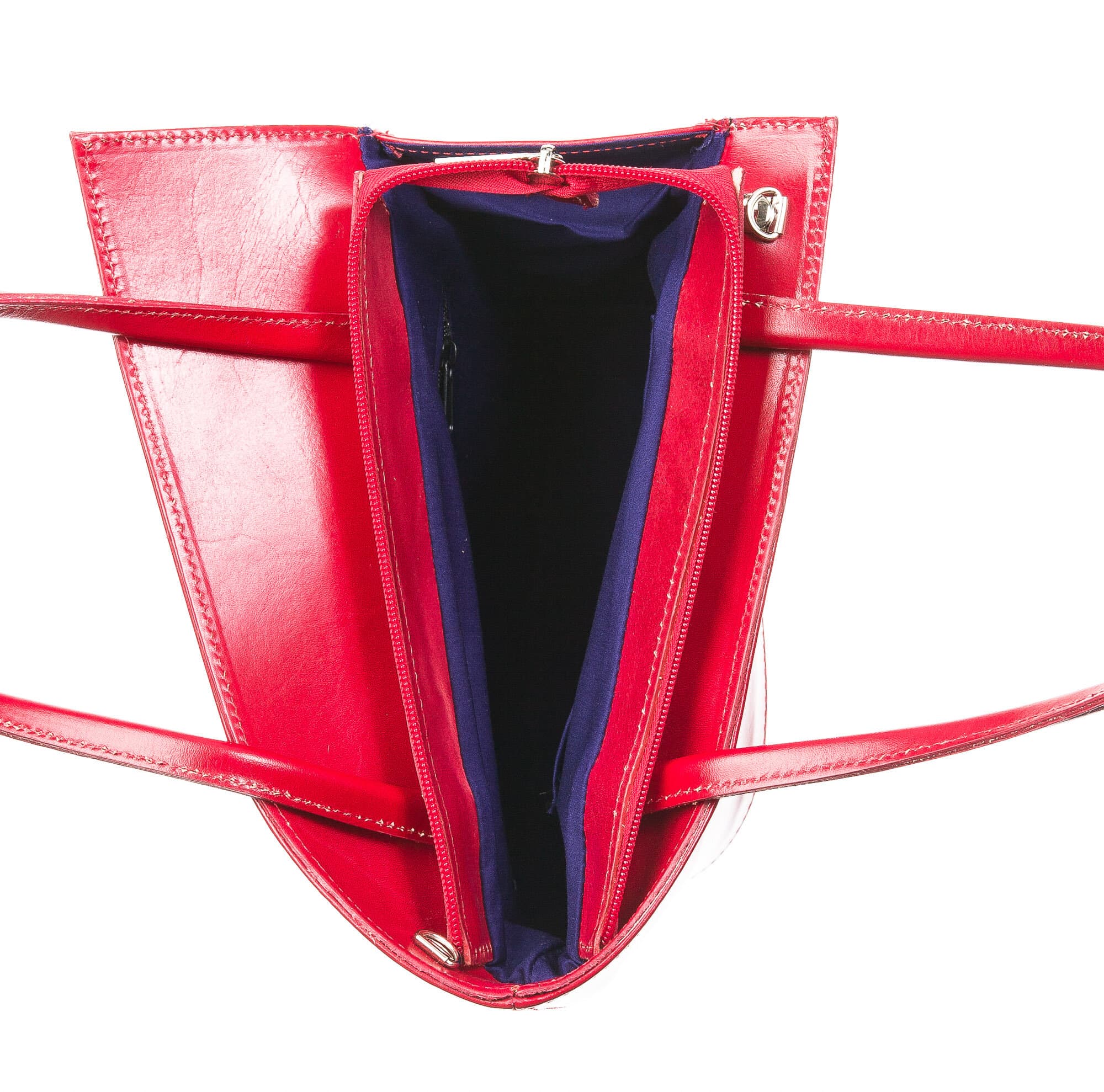 Borsa donna in vera pelle CHIAROSCURO mod. MEG, colore ROSSO, Made in Italy.