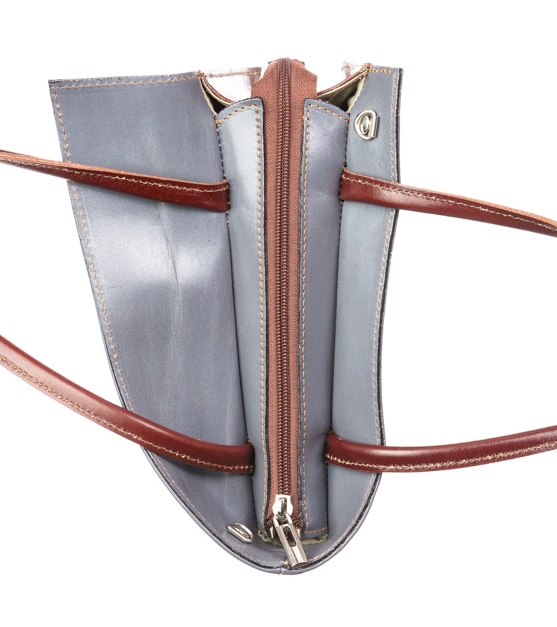 Borsa donna in vera pelle CHIAROSCURO mod. MEG, colore GRIGIO, Made in Italy.