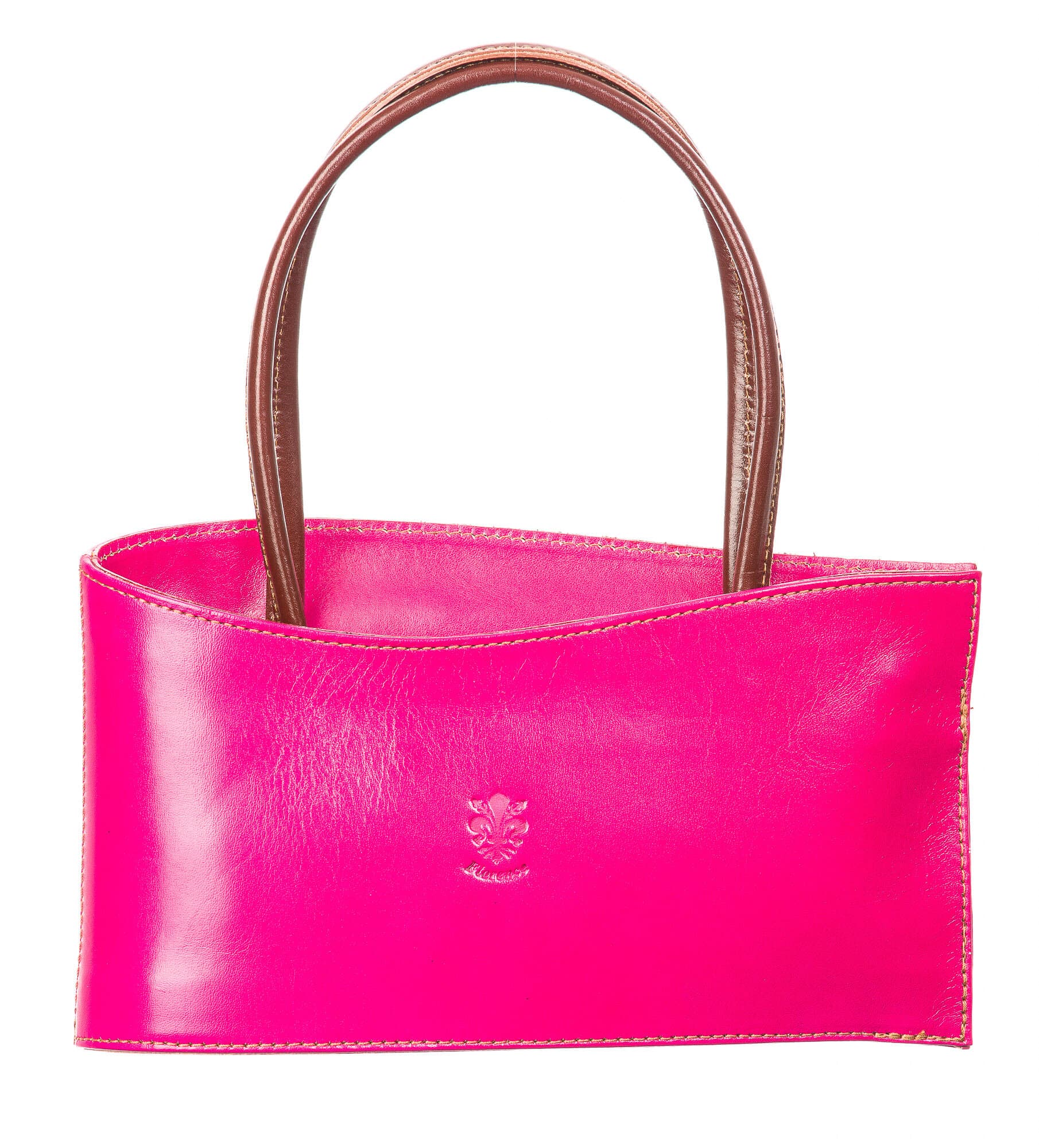 Borsa donna in vera pelle CHIARO SCURO mod. LEONA, MULTICOLORE, Made in Italy.
