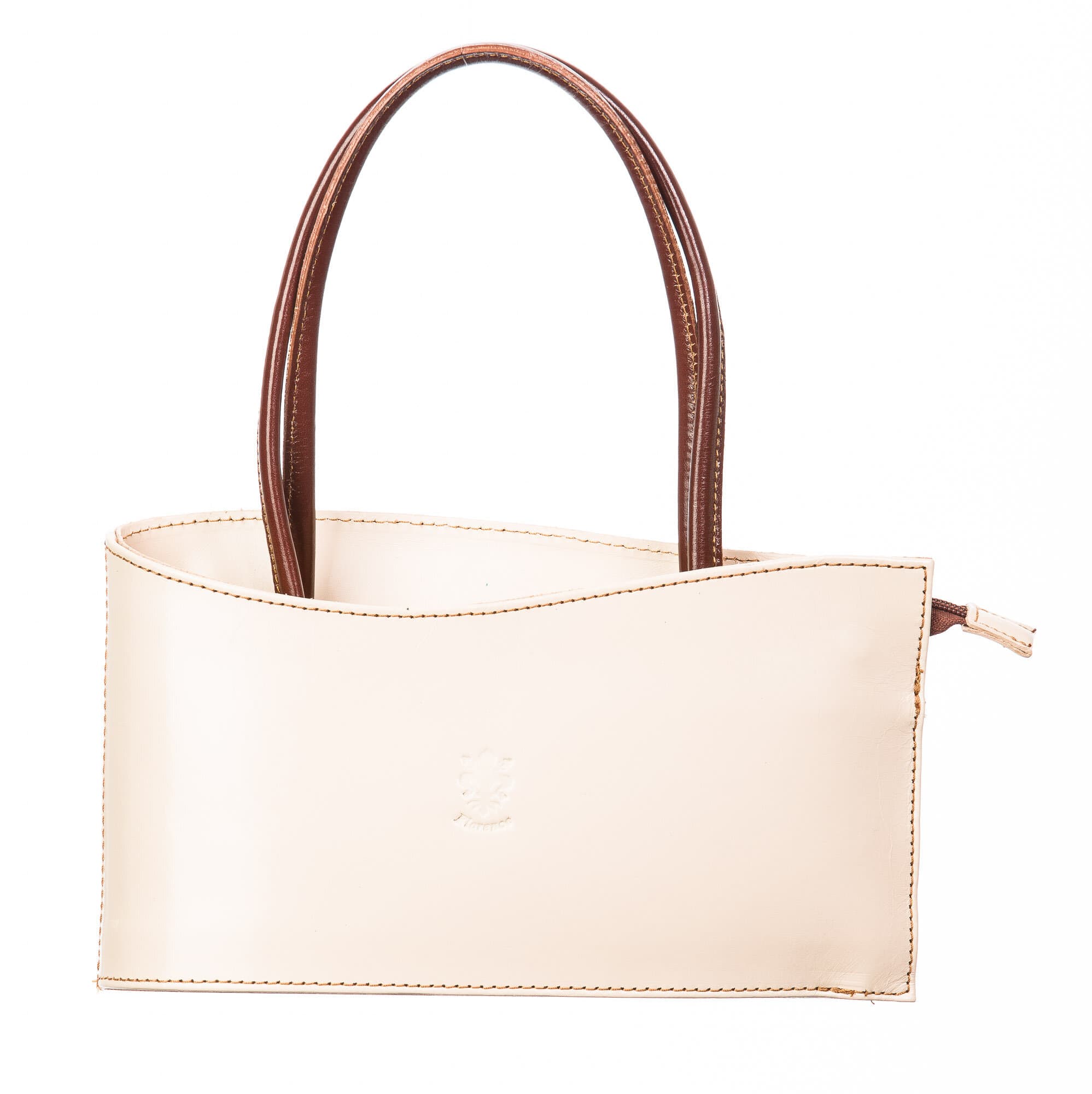 Borsa donna in vera pelle CHIAROSCURO mod. RENEE, colore BEIGE, Made in Italy.