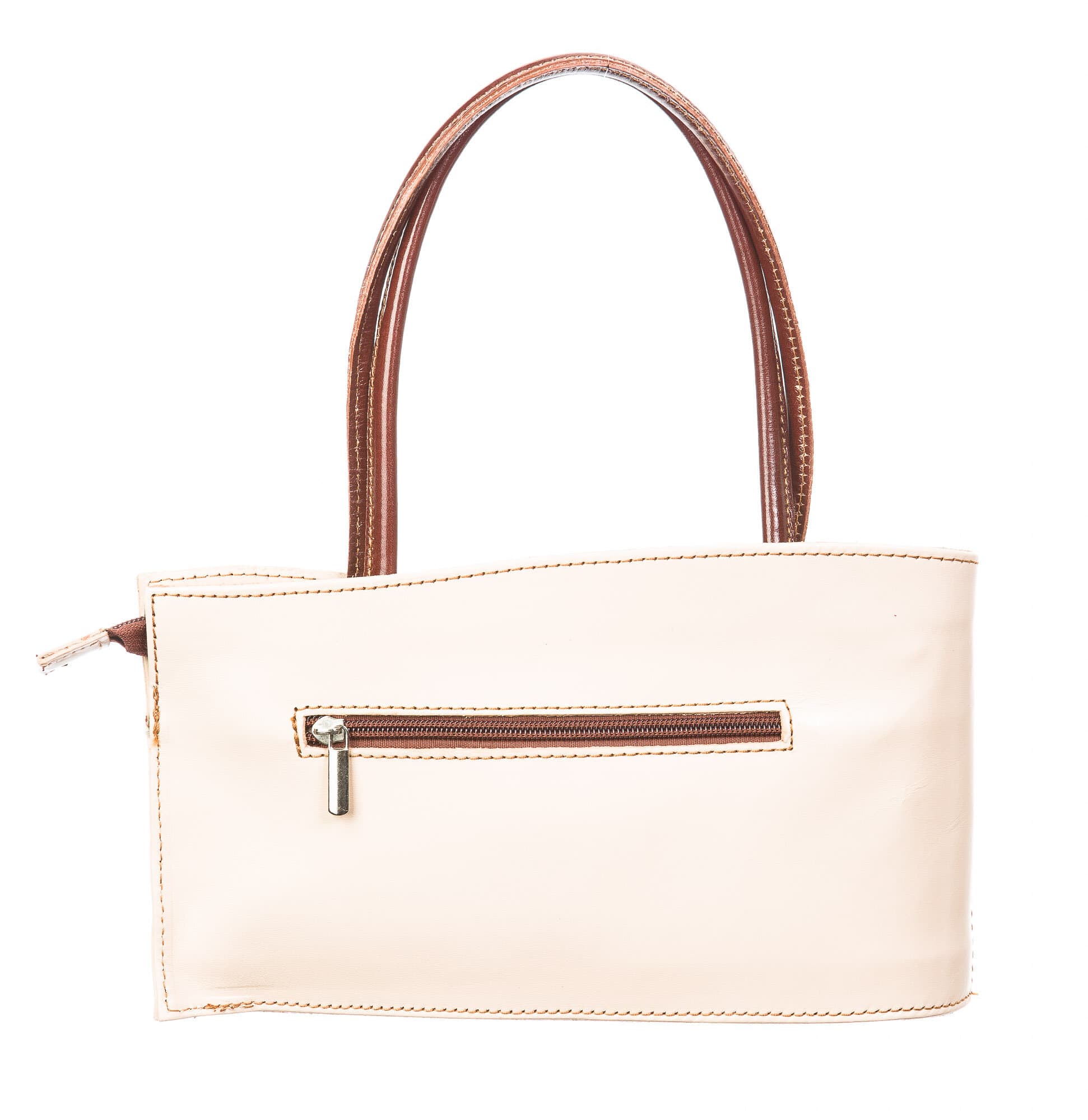 Borsa donna in vera pelle CHIAROSCURO mod. RENEE, colore BEIGE, Made in Italy.