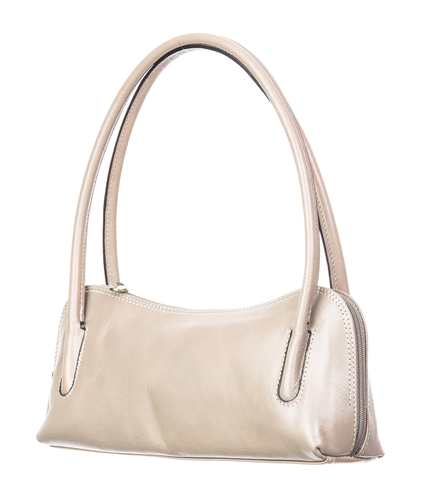 Borsa donna in vera pelle CHIAROSCURO mod. EDA, colore GRIGIO, Made in Italy.