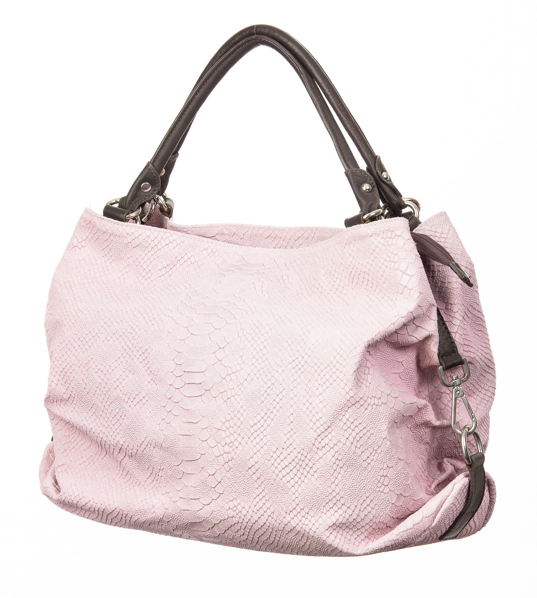Borsa donna in vera pelle CHIARO SCURO mod. DIVA, colore ROSA, Made in Italy.