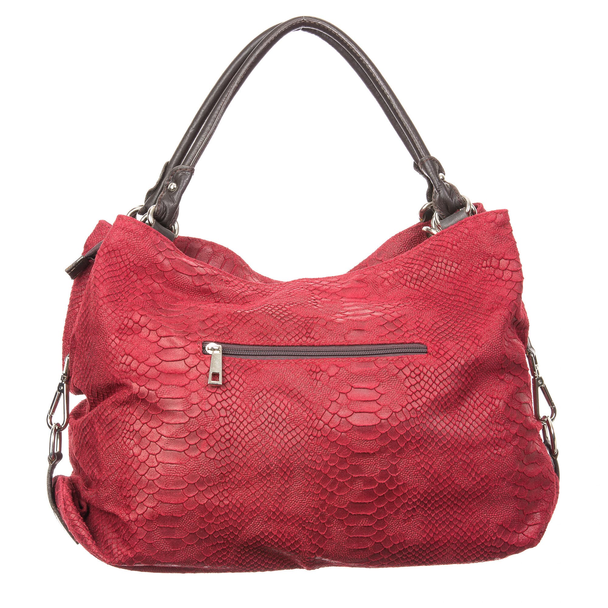 Borsa donna in vera pelle CHIARO SCURO mod. DIVA, colore BORDO', Made in Italy.