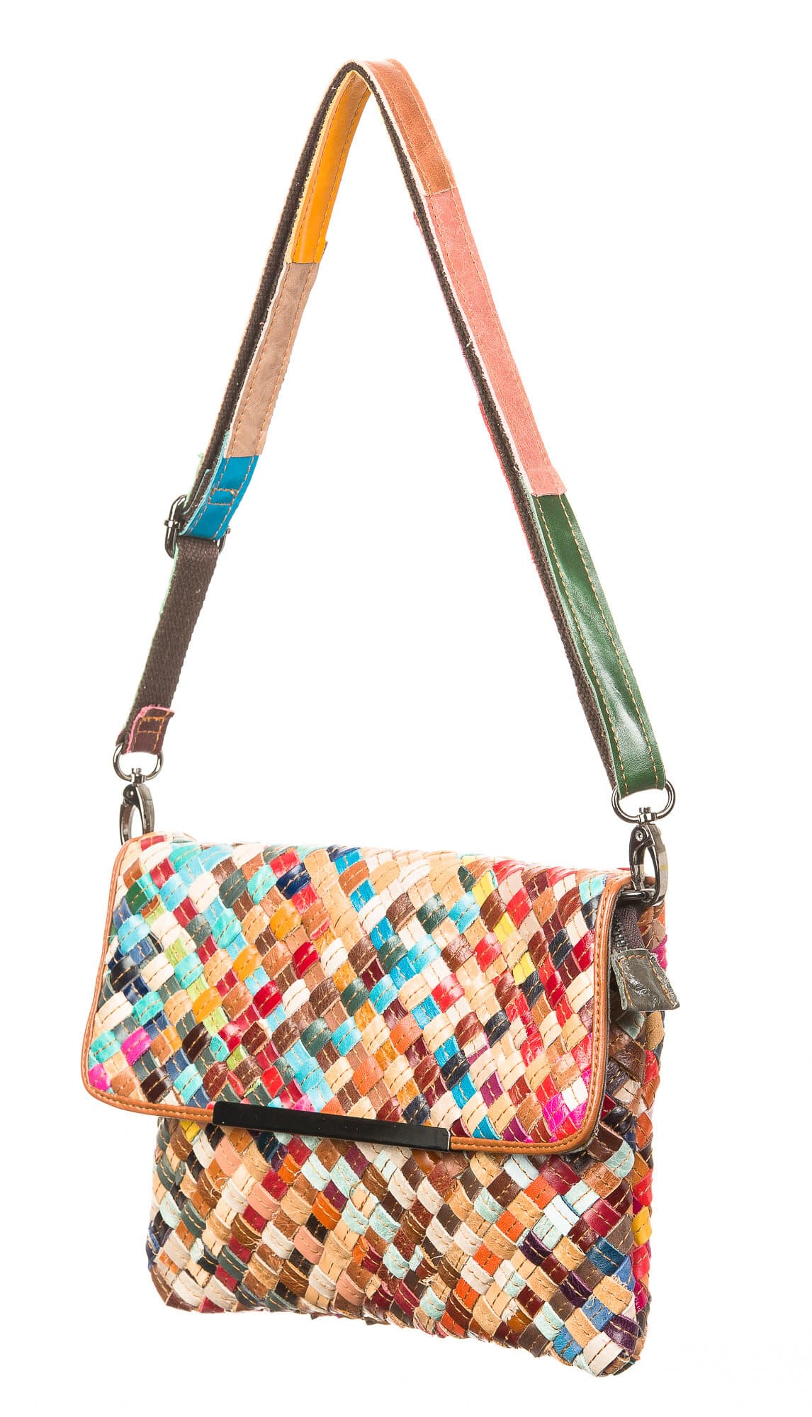 Borsa donna in vera pelle ARIANNA DINI mod. CECILIA, MULTICOLORE.