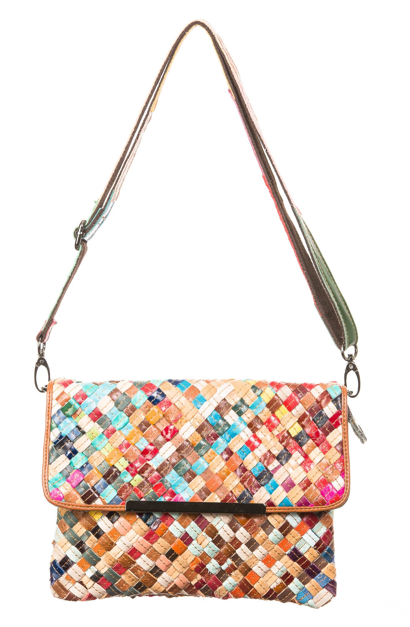 Borsa donna in vera pelle ARIANNA DINI mod. CECILIA, MULTICOLORE.