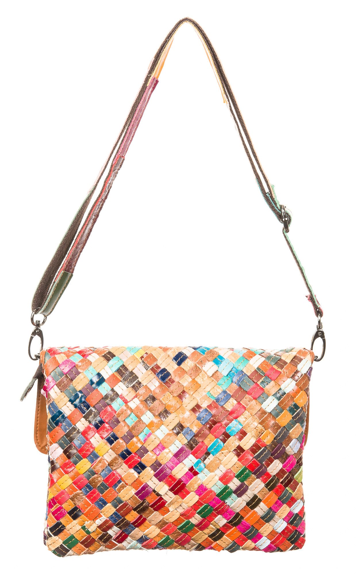 Borsa donna in vera pelle ARIANNA DINI mod. CECILIA, MULTICOLORE.
