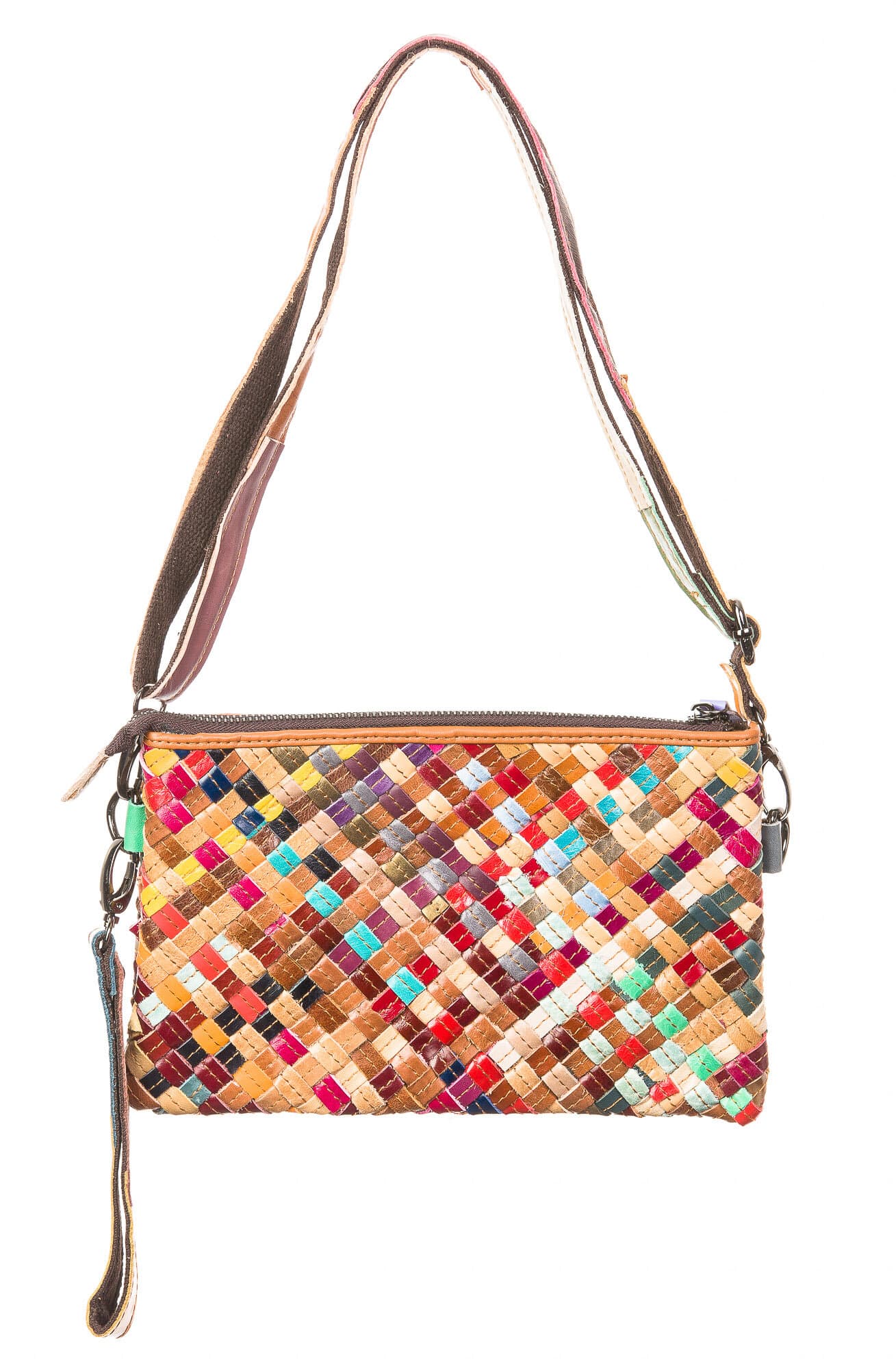 Borsa donna in vera pelle ARIANNA DINI mod. PILAR, MULTICOLORE.