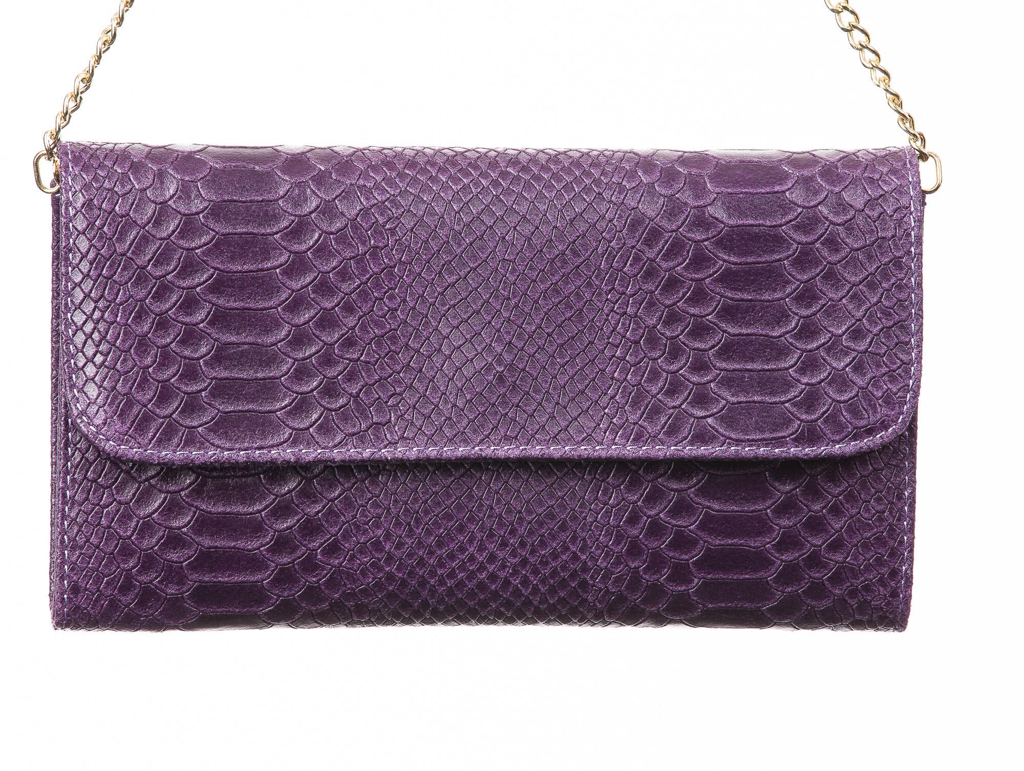 Borsa donna in vera pelle CHIARO SCURO mod. EMILIA, colore VIOLA, Made in Italy.