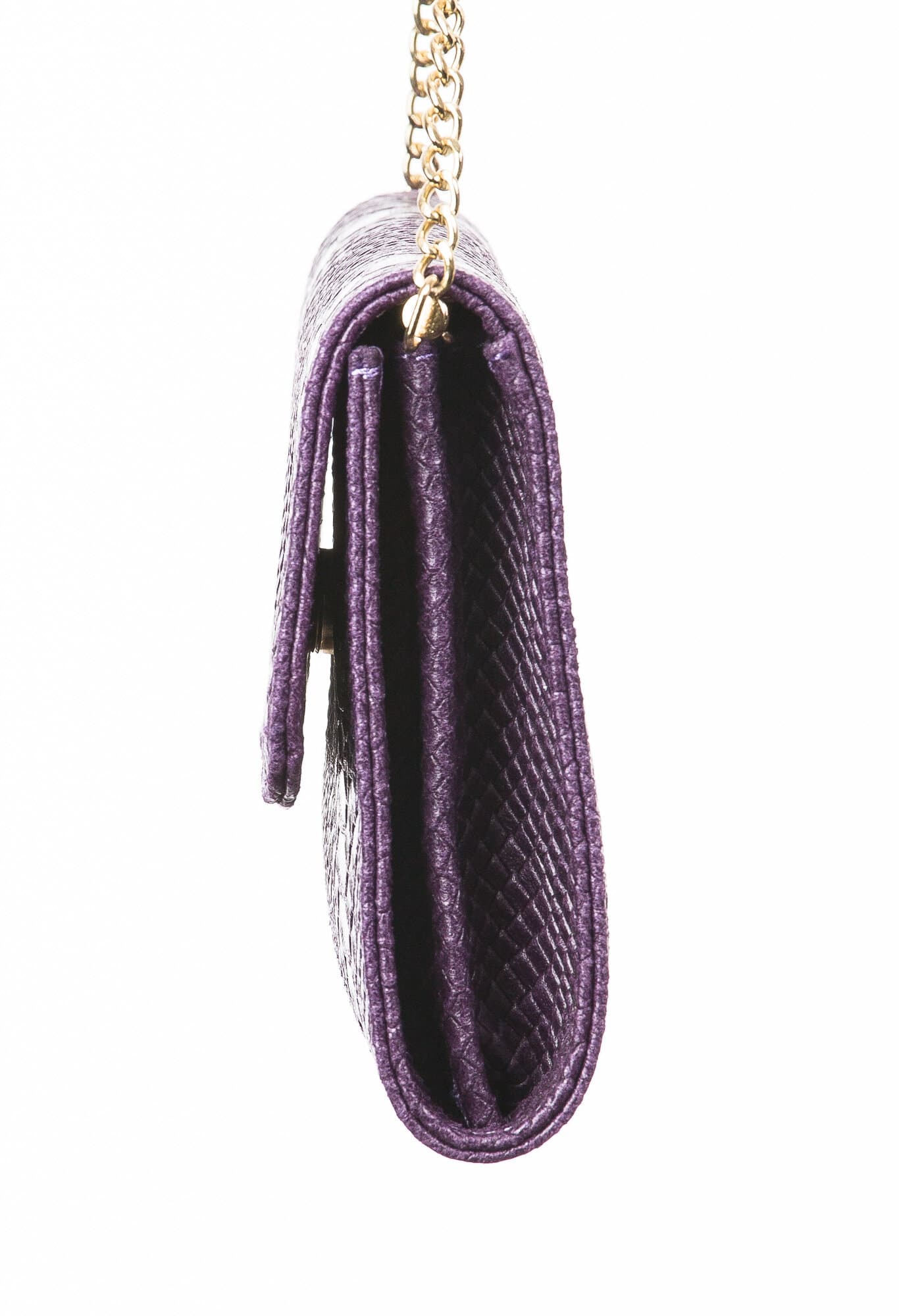 Borsa donna in vera pelle CHIARO SCURO mod. EMILIA, colore VIOLA, Made in Italy.