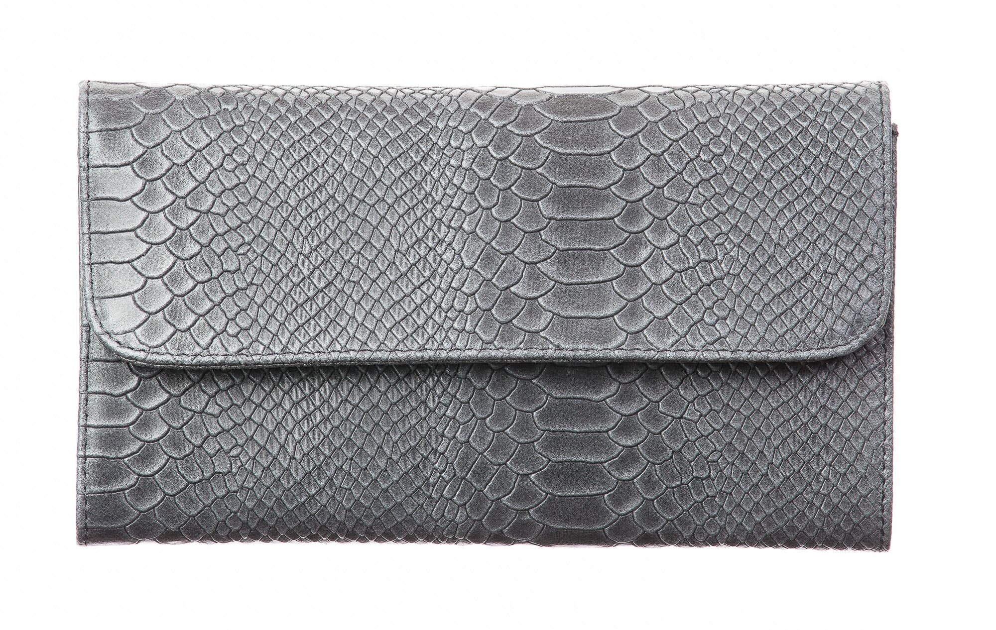 Borsa donna in vera pelle CHIARO SCURO mod. EMILIA, colore GRIGIO, Made in Italy.