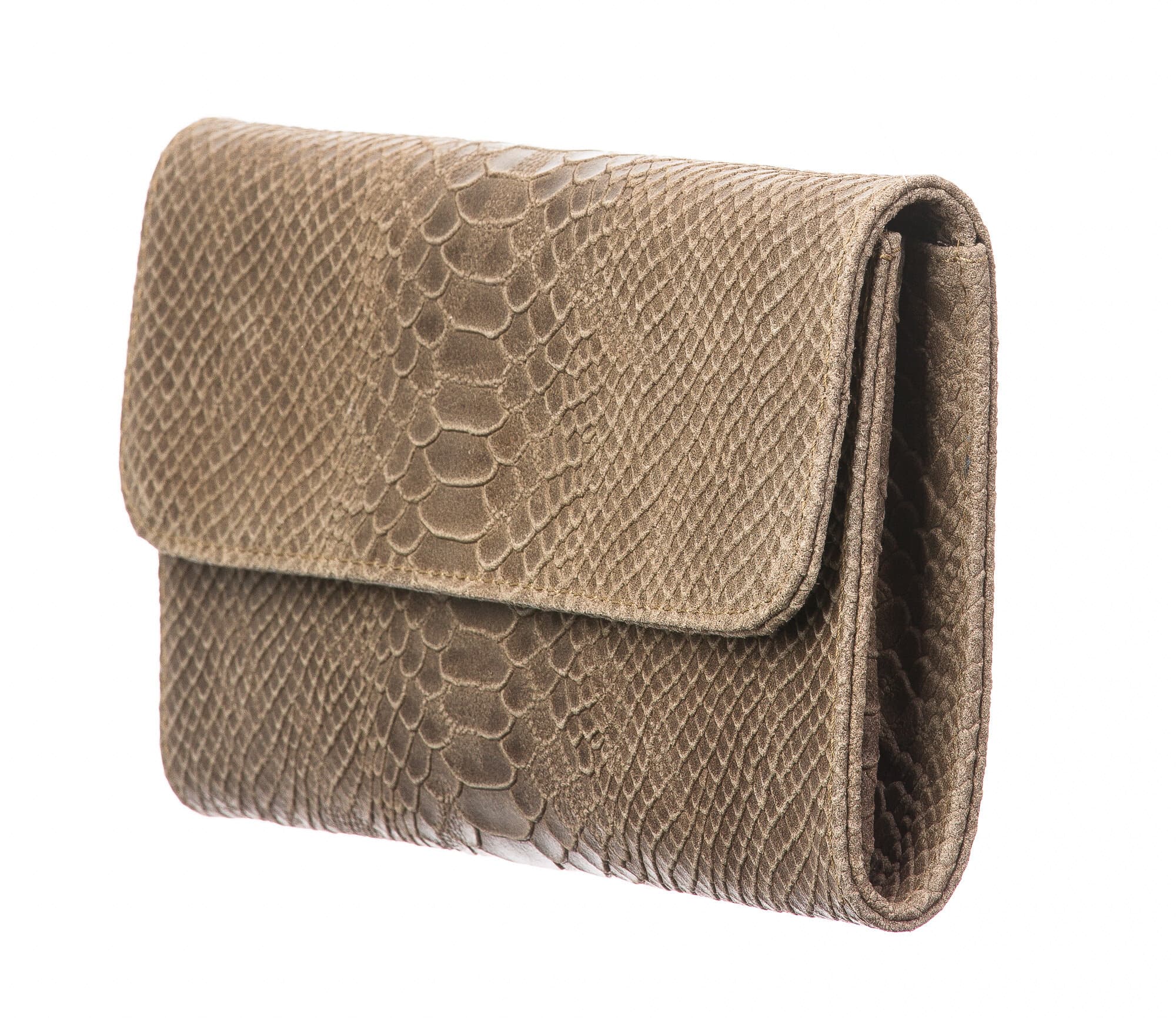 Borsa donna in vera pelle CHIARO SCURO mod. EMILIA, colore TAUPE, Made in Italy.