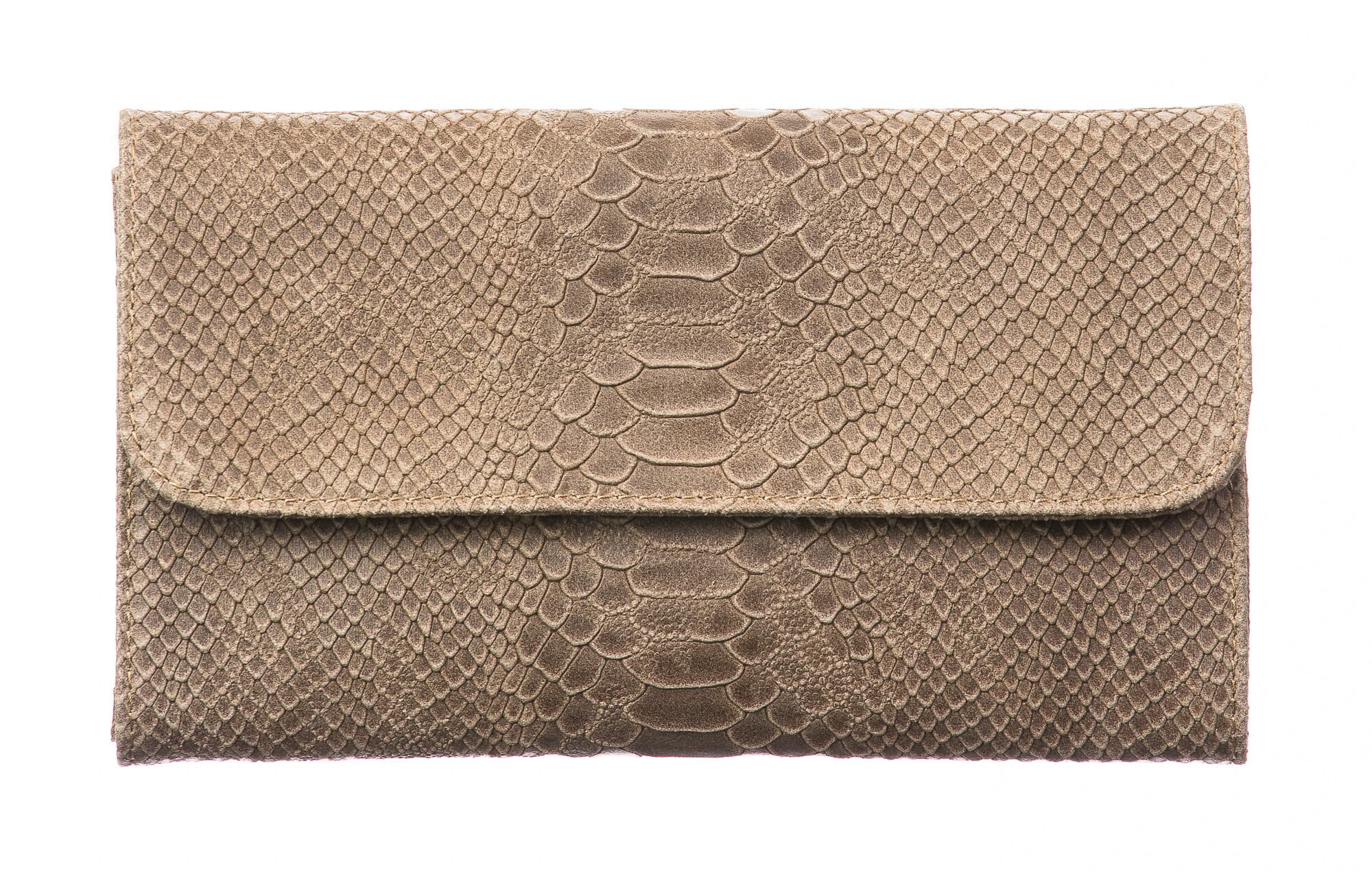Borsa donna in vera pelle CHIARO SCURO mod. EMILIA, colore TAUPE, Made in Italy.