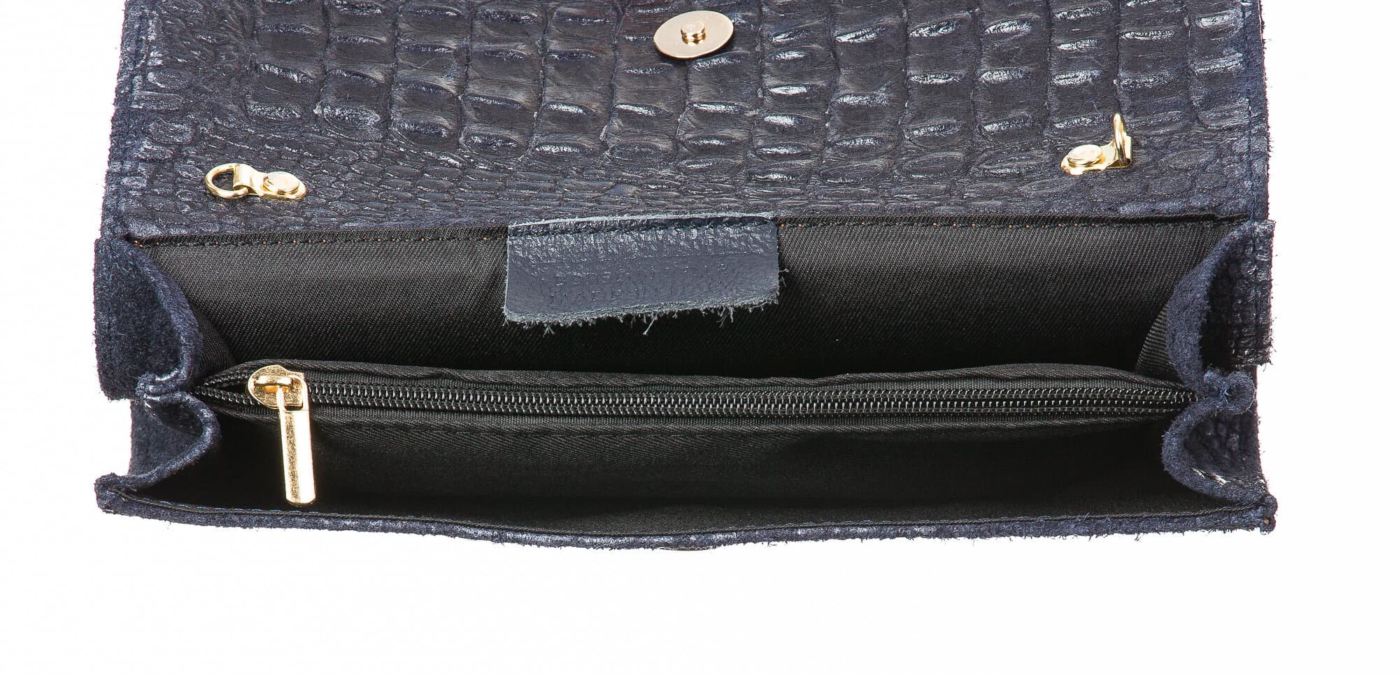 Borsa donna in vera pelle CHIARO SCURO mod. EMILIA, colore BLU, Made in Italy.