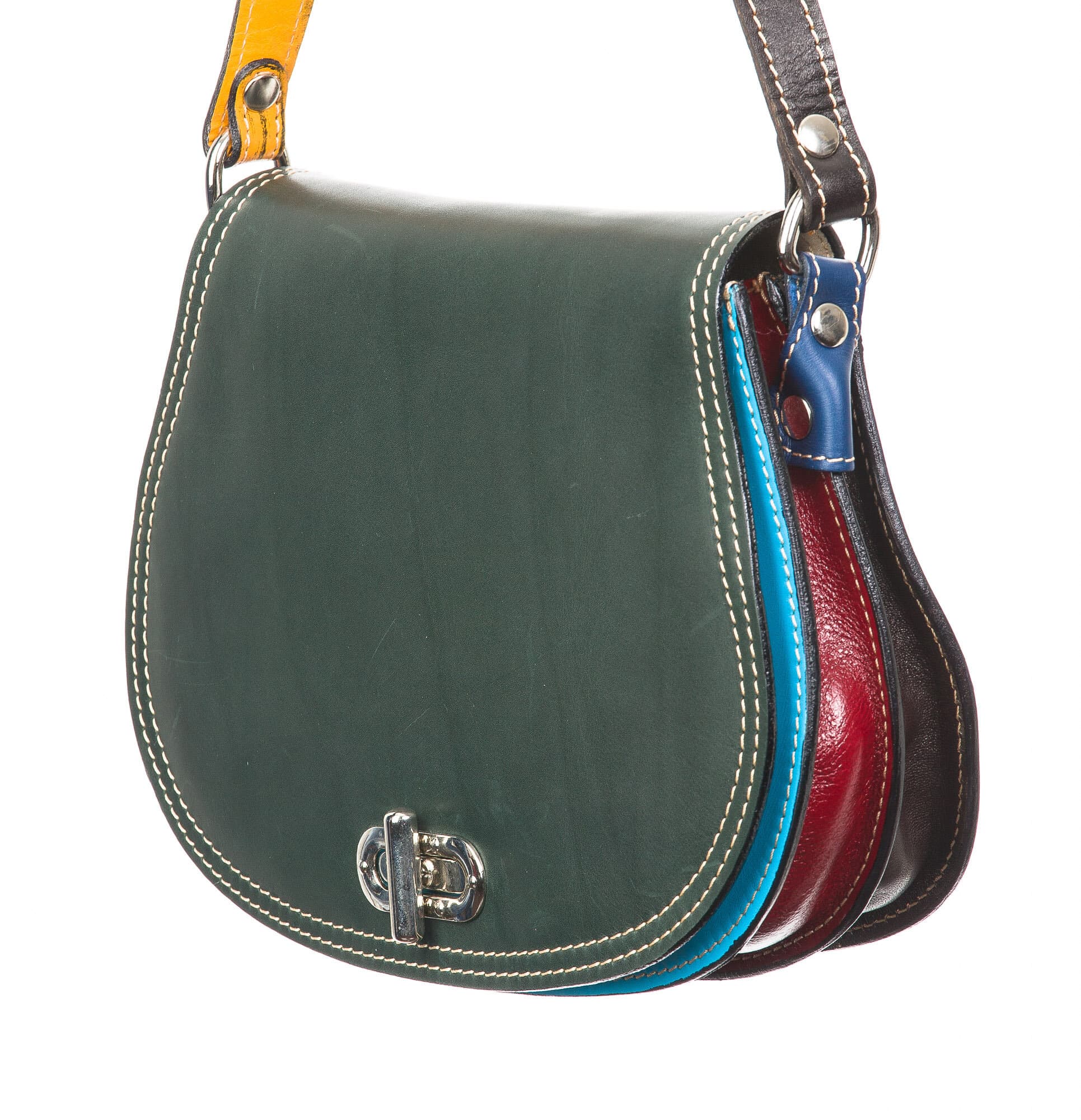 Borsa donna in vera pelle CHIAROSCURO mod. ELANIE, MULTICOLORE, Made in Italy. - P001241 (Borsa)