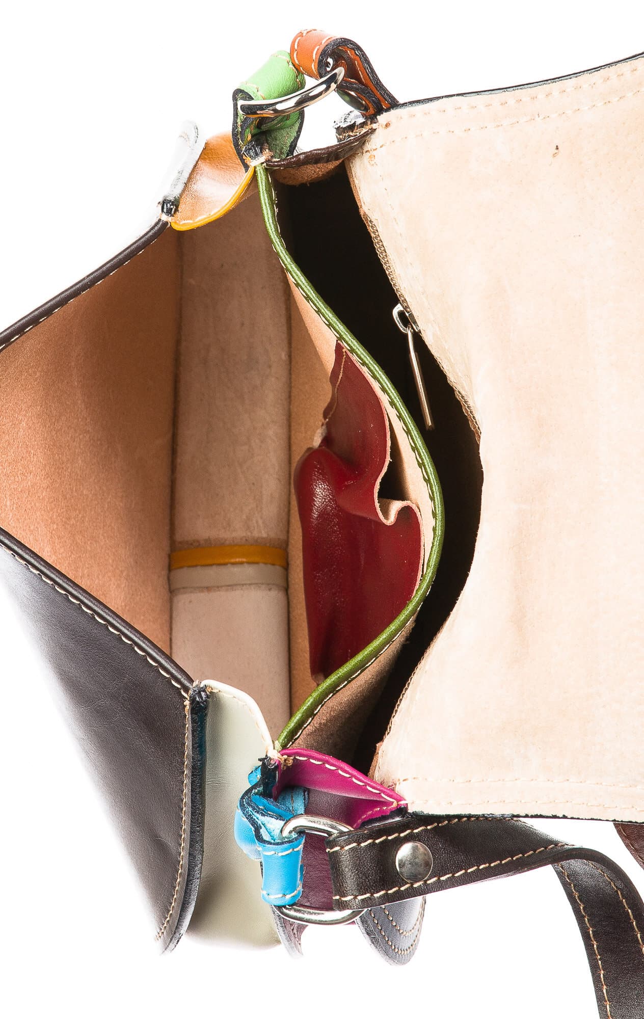 Borsa donna in vera pelle CHIAROSCURO mod. ELANIE, MULTICOLORE, Made in Italy. - P001243 (Borsa)