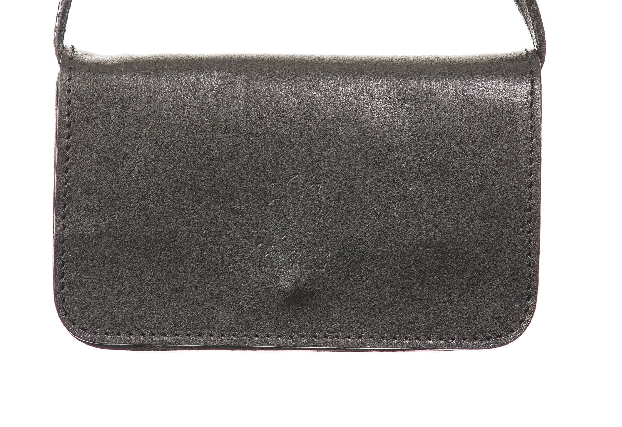 Borsa donna in vera pelle CHIAROSCURO mod. MILVIA, colore NERO, Made in Italy.