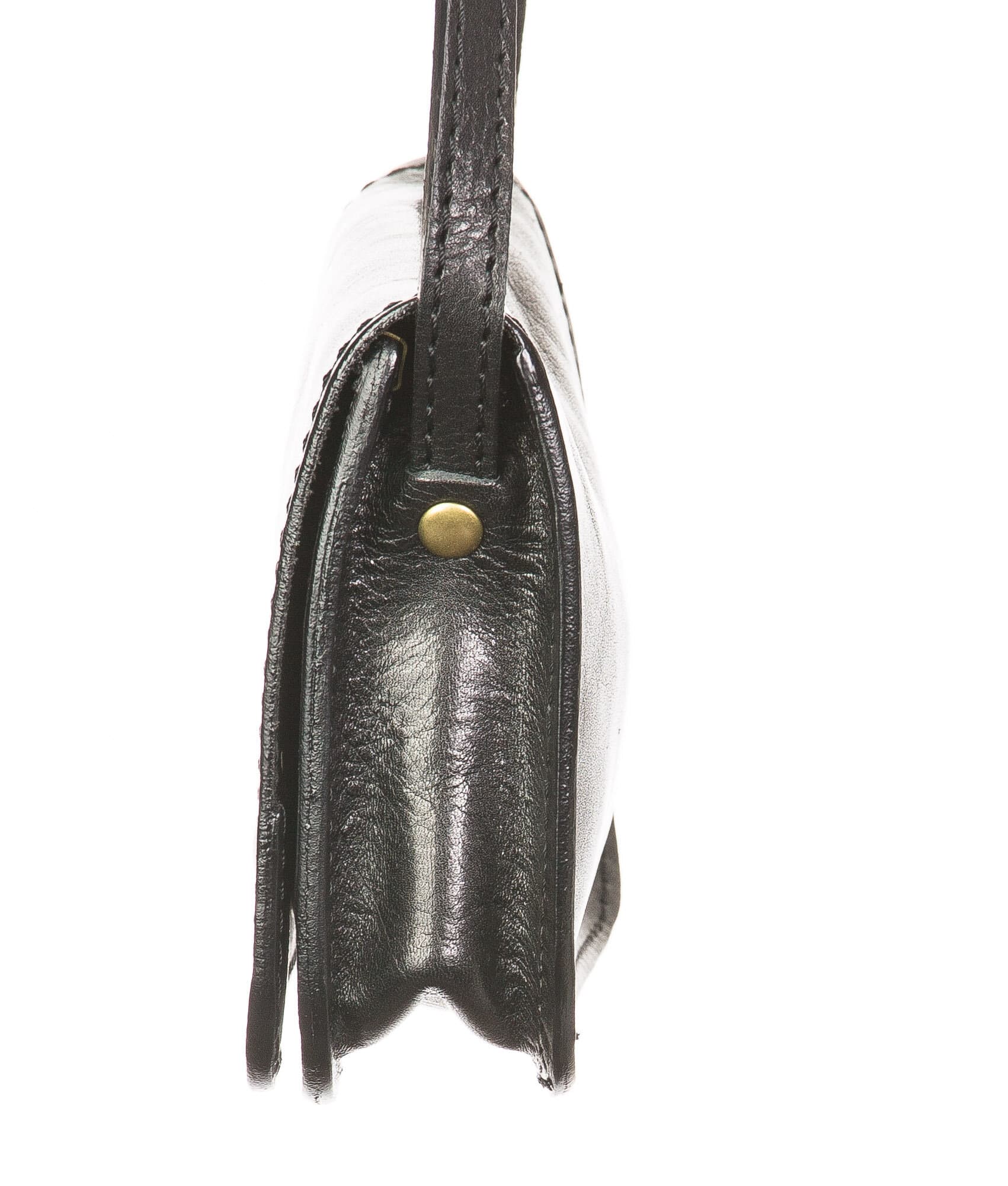 Borsa donna in vera pelle CHIAROSCURO mod. MILVIA, colore NERO, Made in Italy.